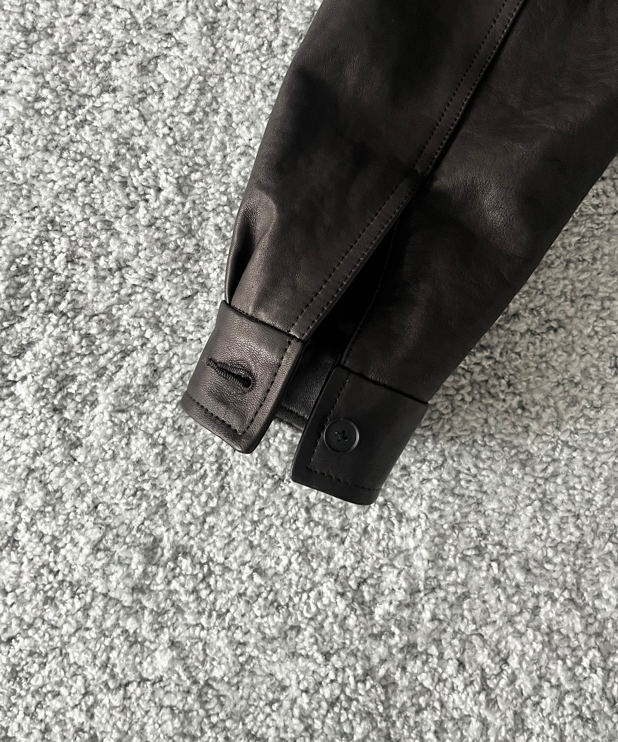 AURALEE Textured lamb leather blouson "BLACK"