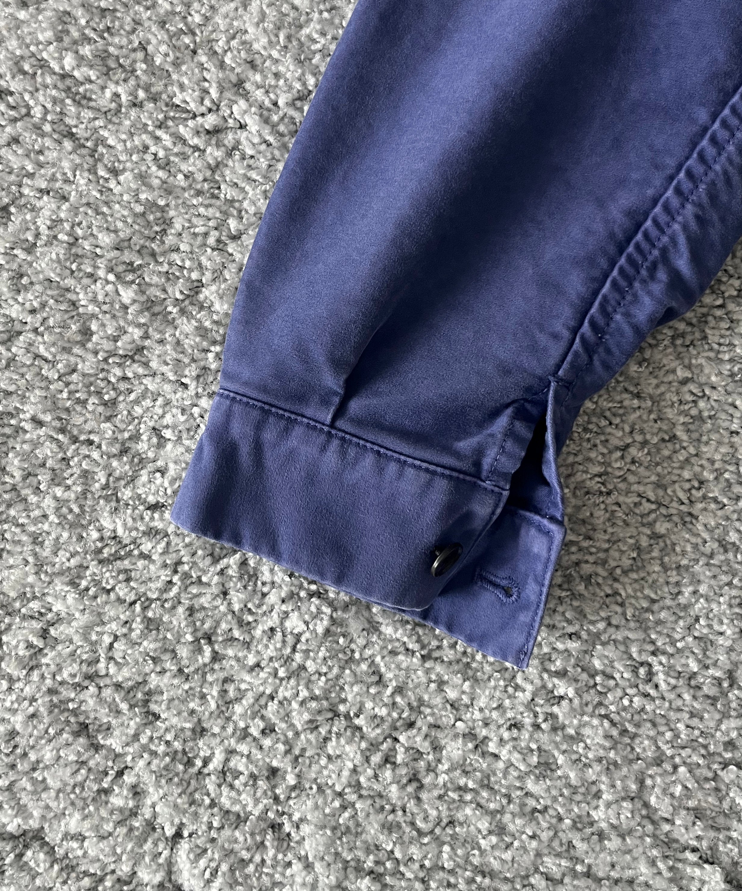 AURALEE Garment-dyed organic cotton heavy moleskin coverall "FADED NAVY"