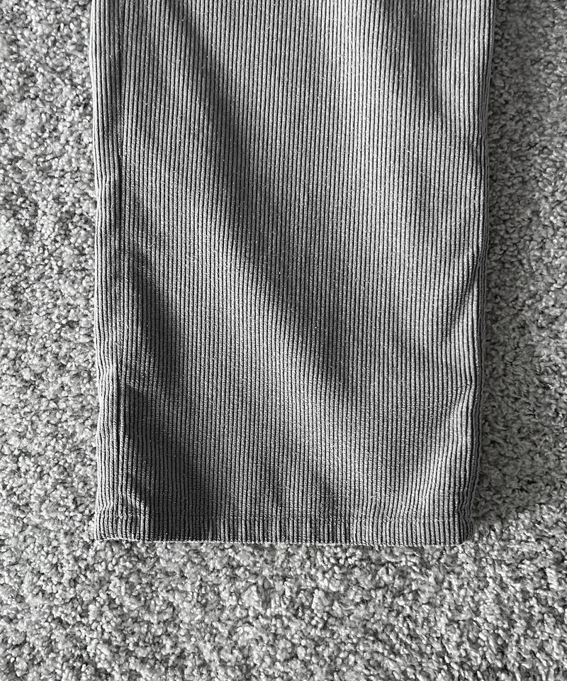 REVERBERATE Flocky corduroy pants - wide "GREY×OFF WHITE"