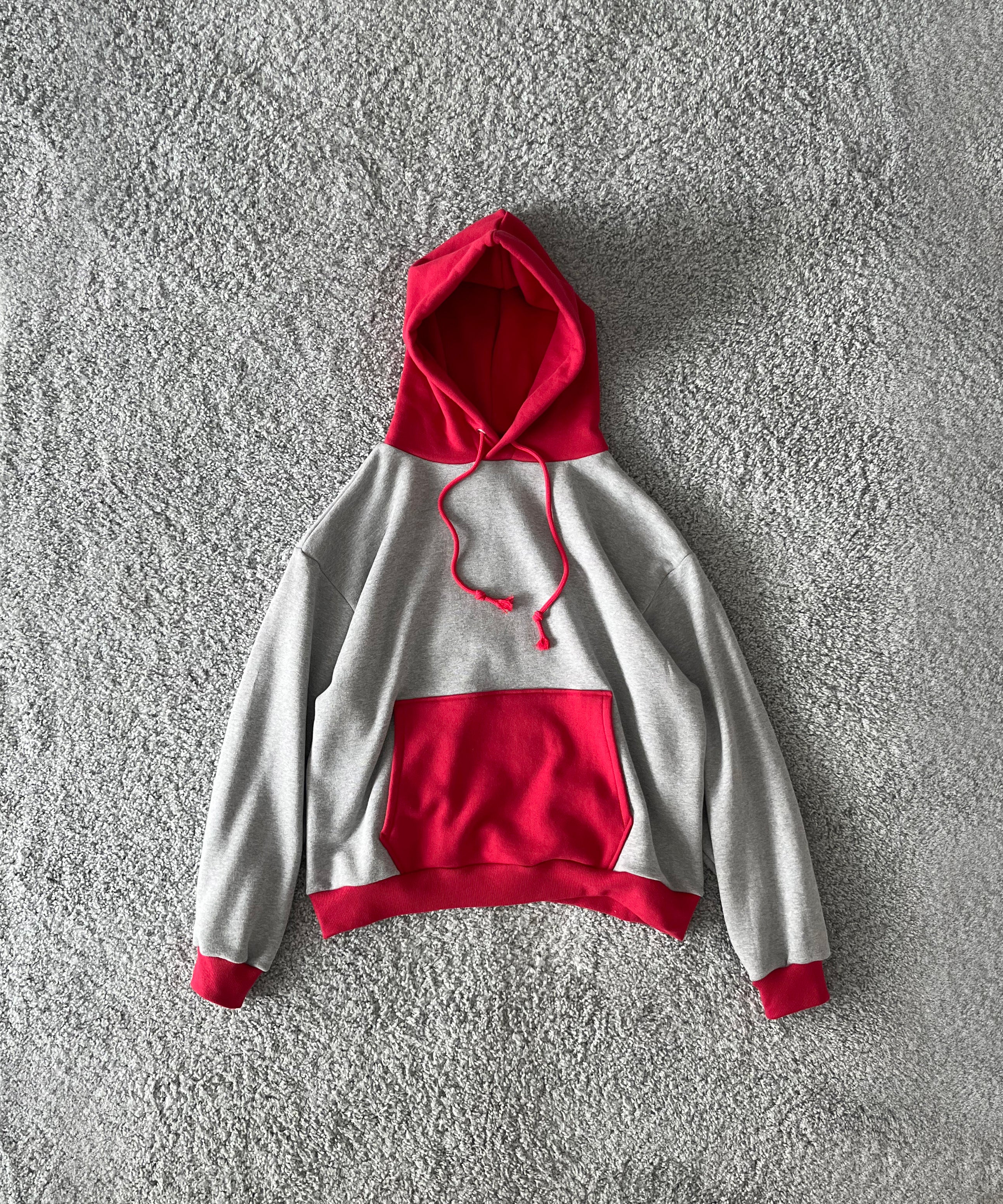 KOOKY ZOO 2Tone hoodie "GREY×RED"