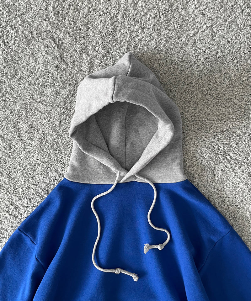 KOOKY ZOO 2Tone hoodie "BLUE×GREY"