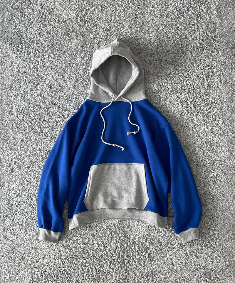 KOOKY ZOO 2Tone hoodie "BLUE×GREY"