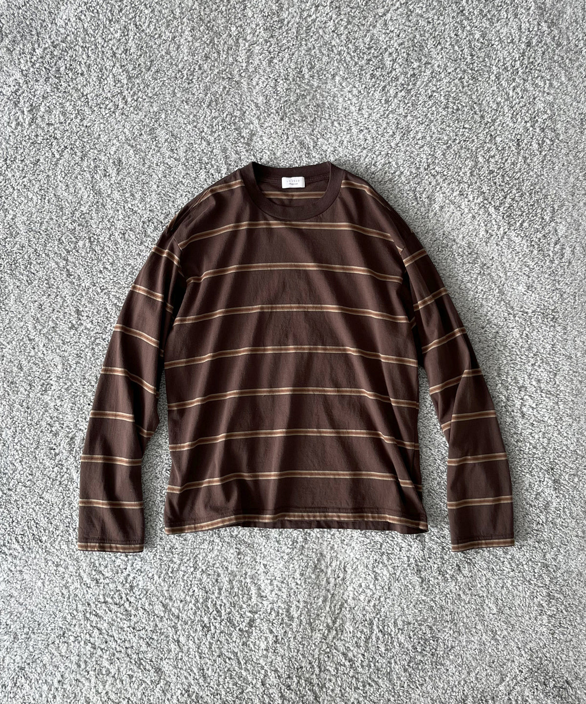 UNUSED Us2599 Long sleeve border t-shirt "GRAY"