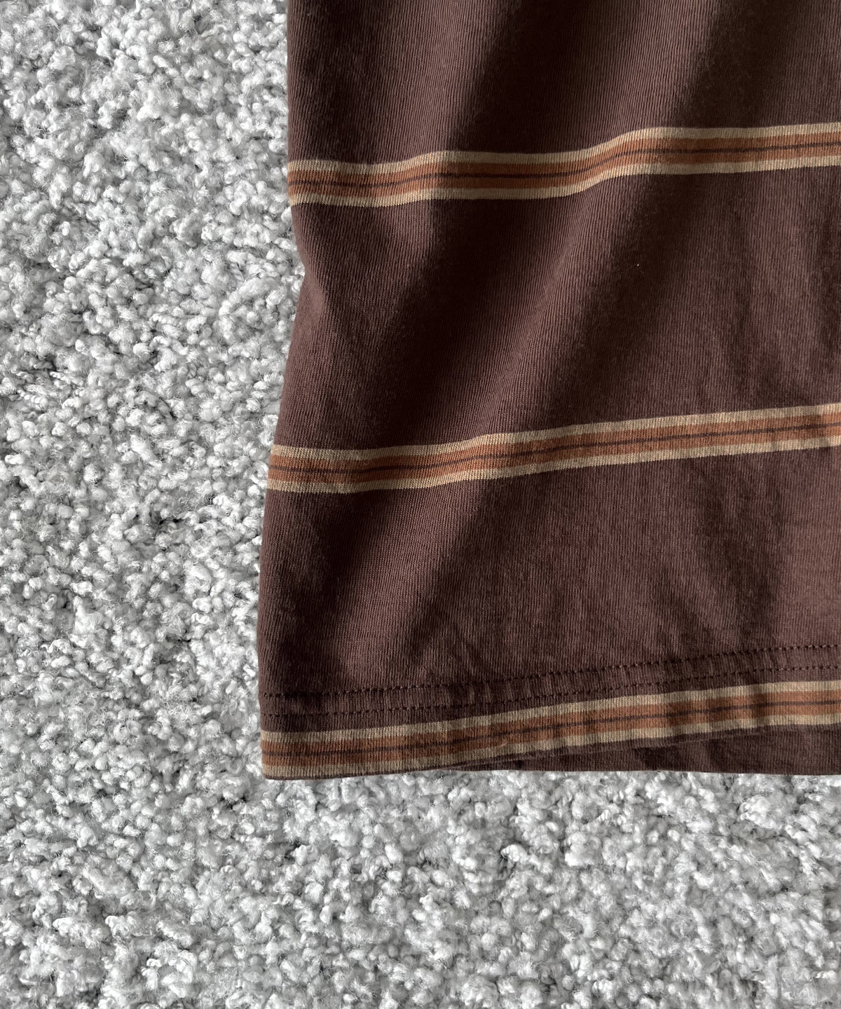 UNUSED Us2599 Long sleeve border t-shirt "BROWN"
