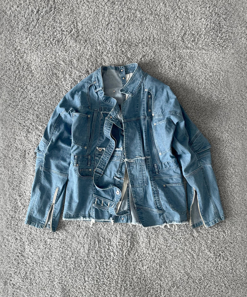 WHOWHAT Puzzle denim jacket "INDIGO FADE"