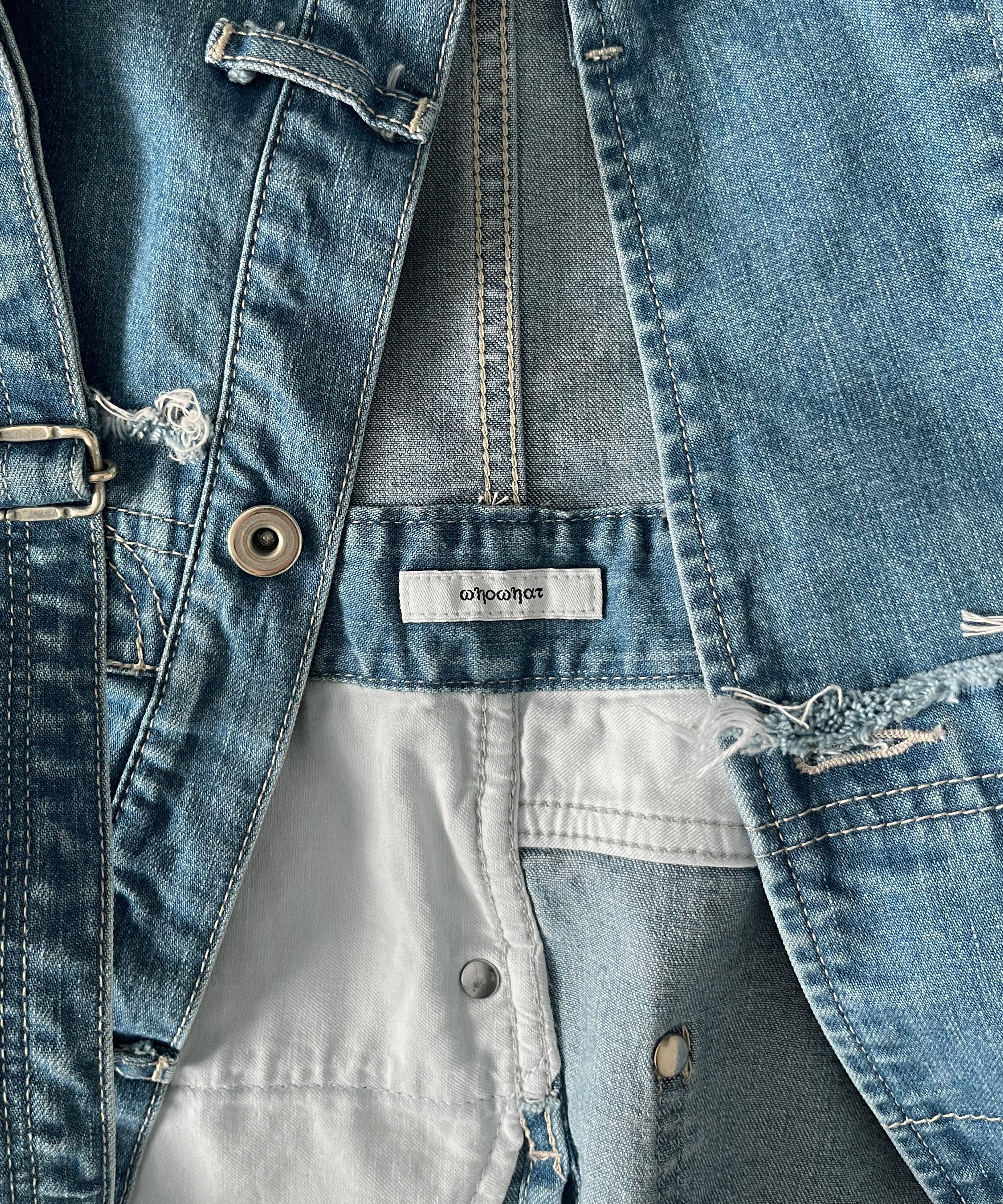 WHOWHAT Puzzle denim jacket "INDIGO FADE"