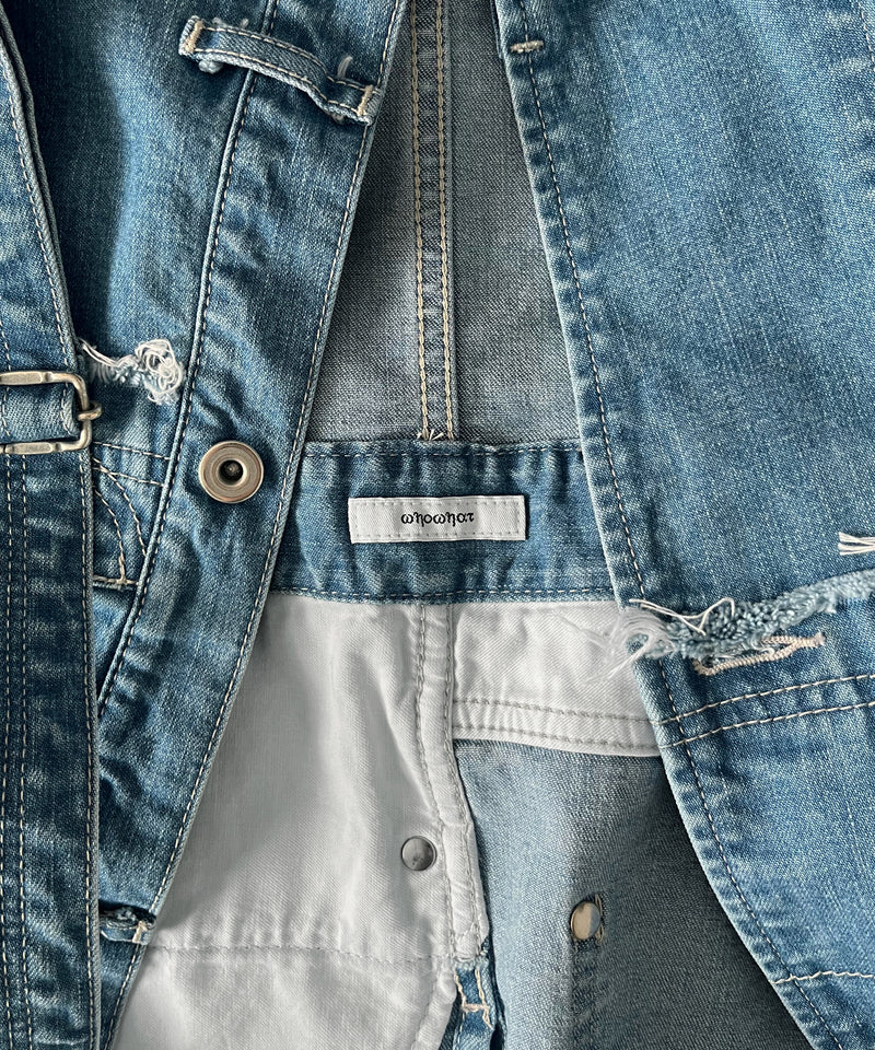WHOWHAT Puzzle denim jacket "INDIGO FADE"