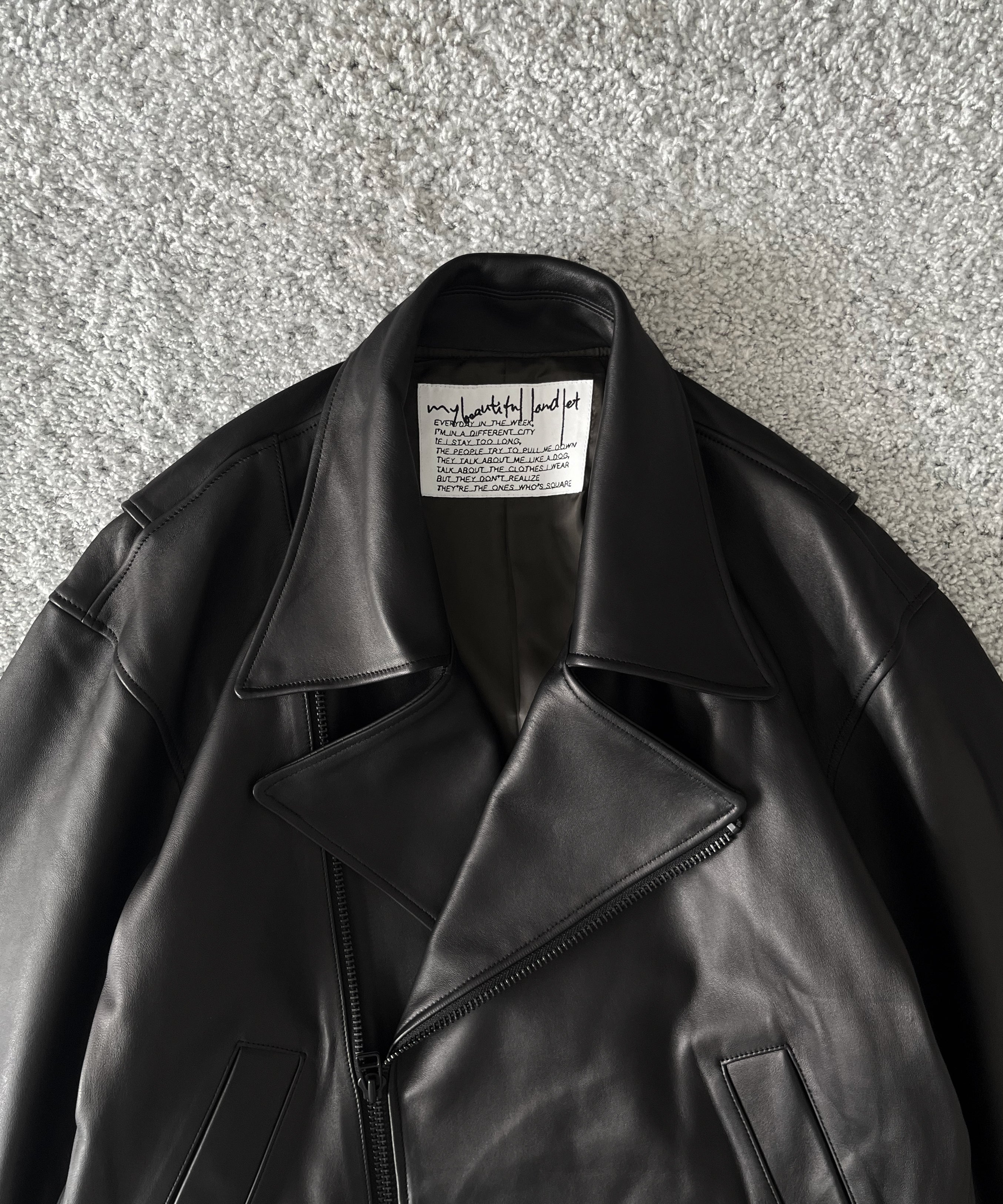 my beautiful landlet Leather riders jacket "BLACK"