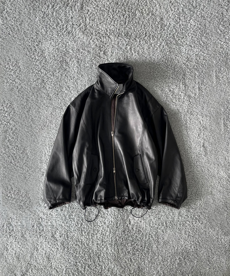 VOAAOV Leather blouson "BLACK"