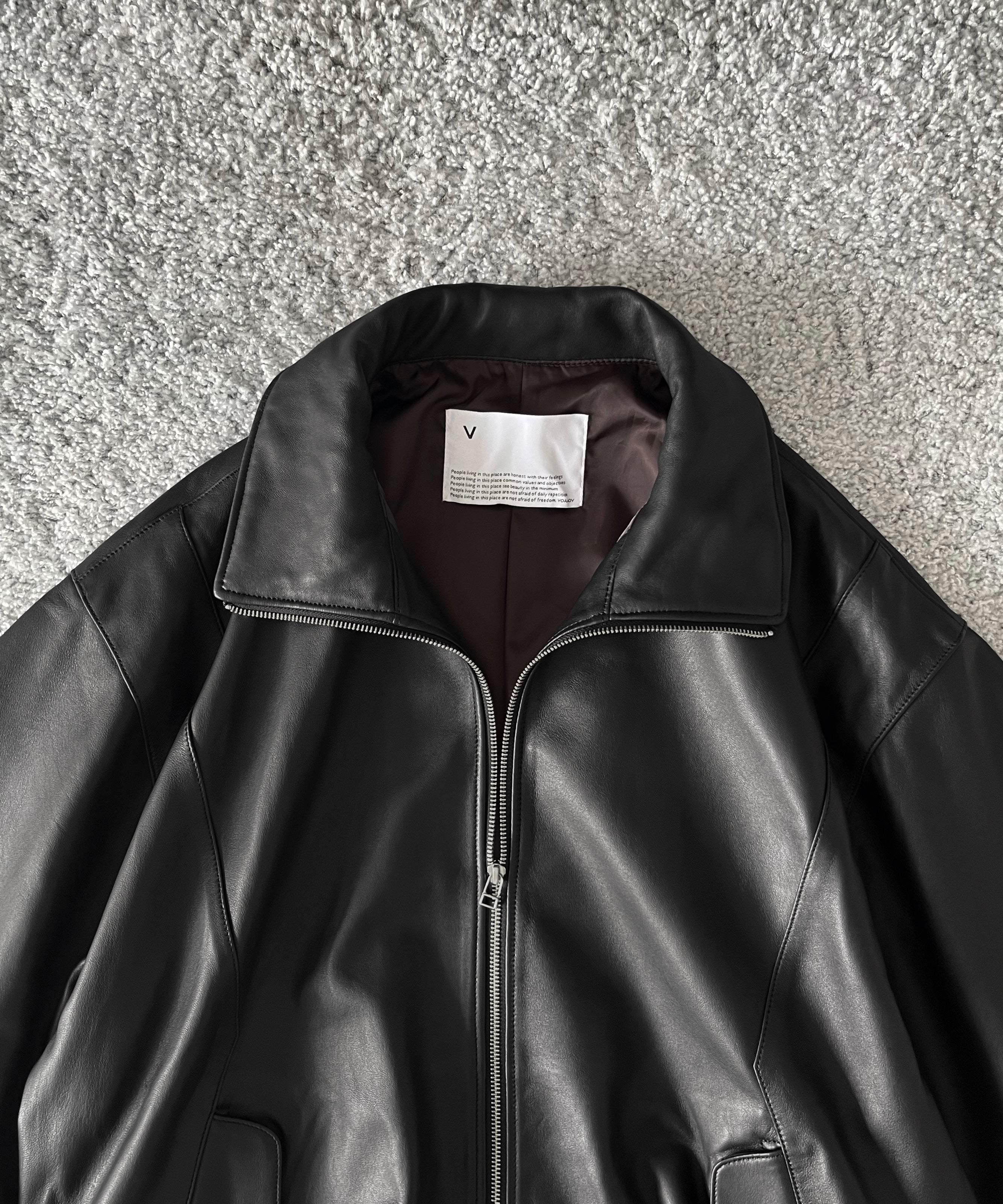 VOAAOV Leather blouson "BLACK"