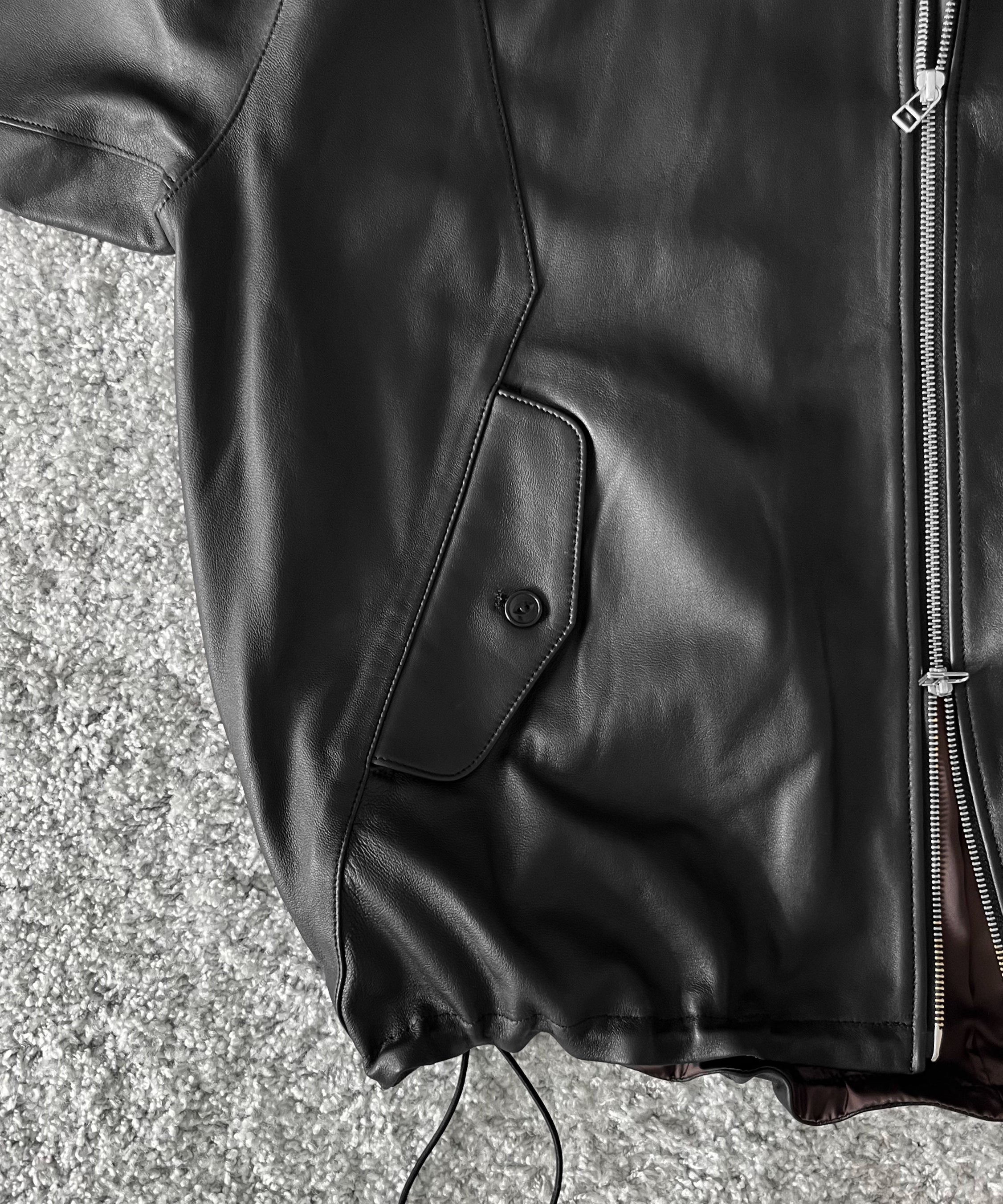 VOAAOV Leather blouson "BLACK"