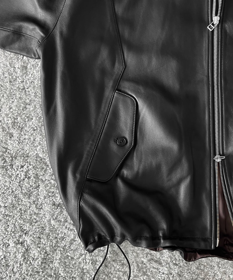 VOAAOV Leather blouson "BLACK"