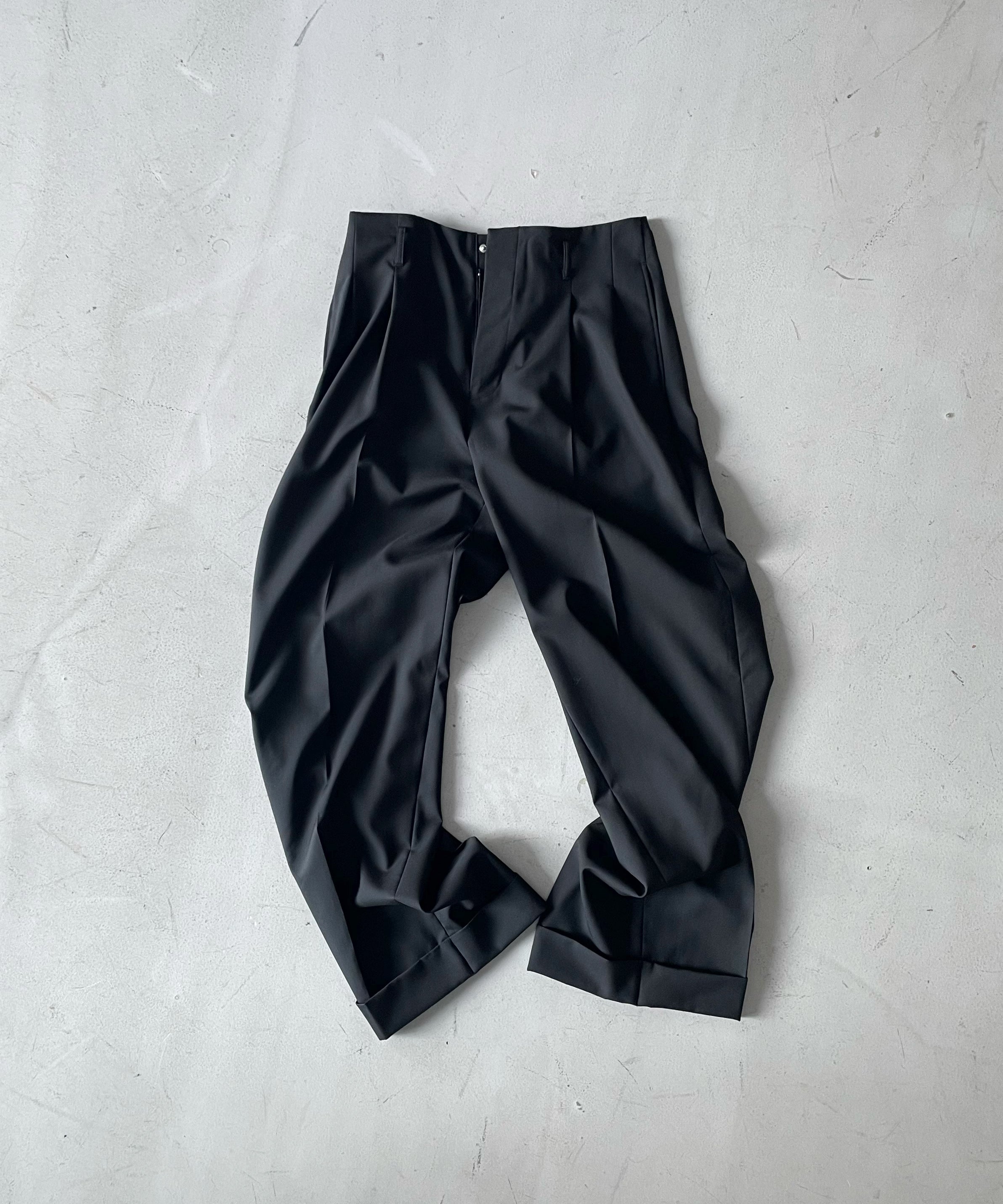 KAIKO Wool wide slacks "BLACK"