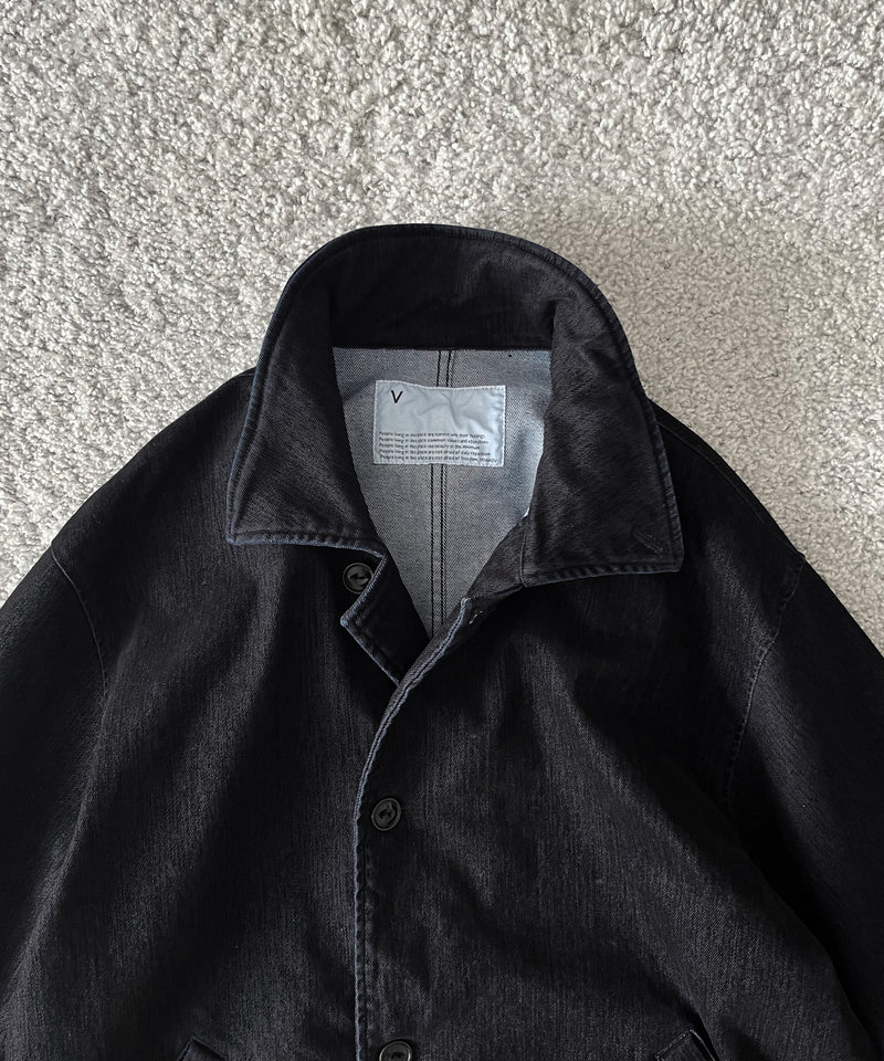 VOAAOV Flocky denim coverall jacket “BLACK”