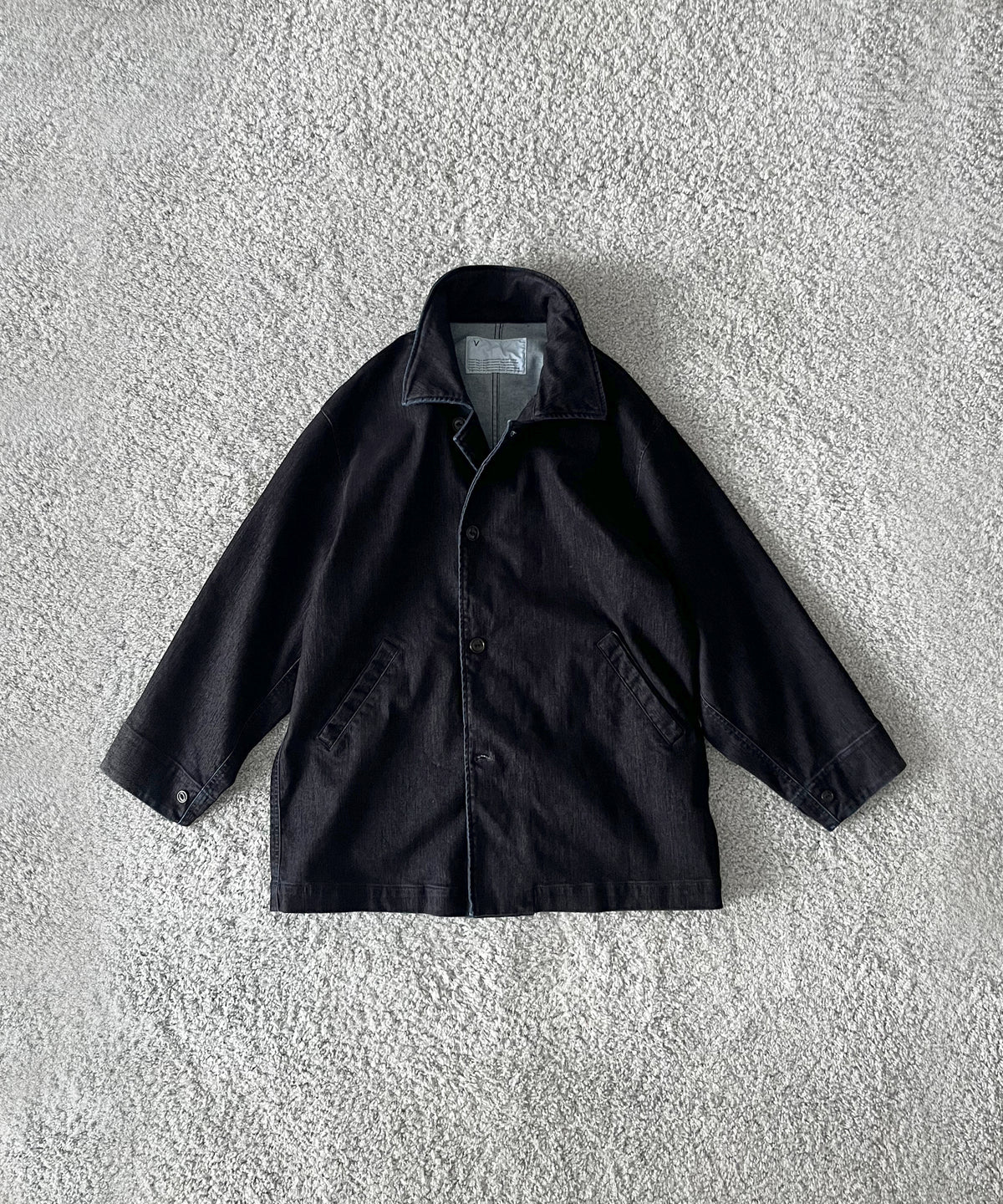 VOAAOV Flocky denim coverall jacket “BLACK”