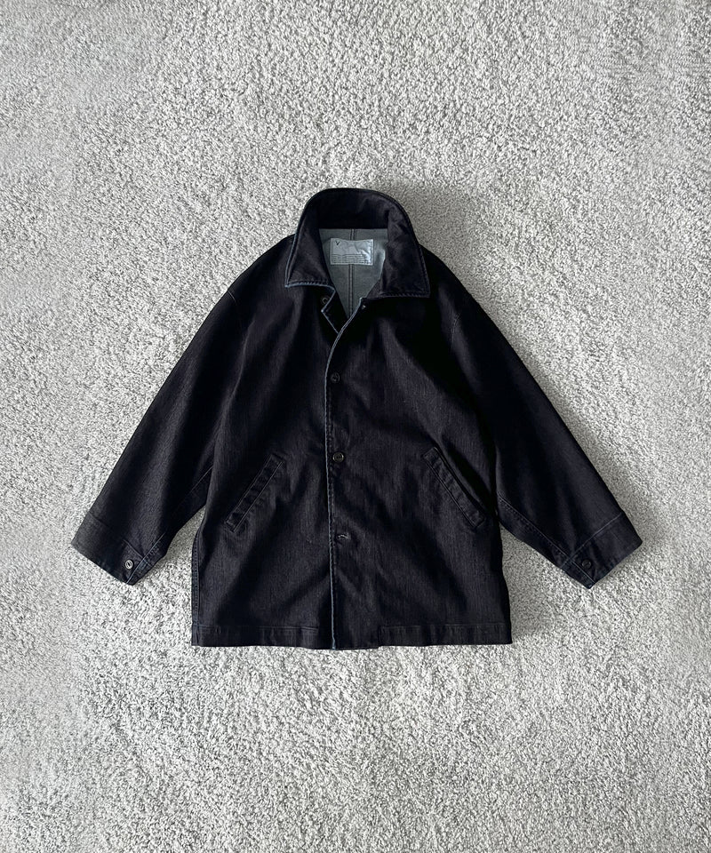 VOAAOV Flocky denim coverall jacket “BLACK”