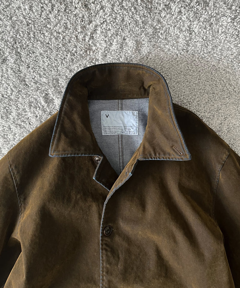 VOAAOV Flocky denim coverall jacket “BROWN”