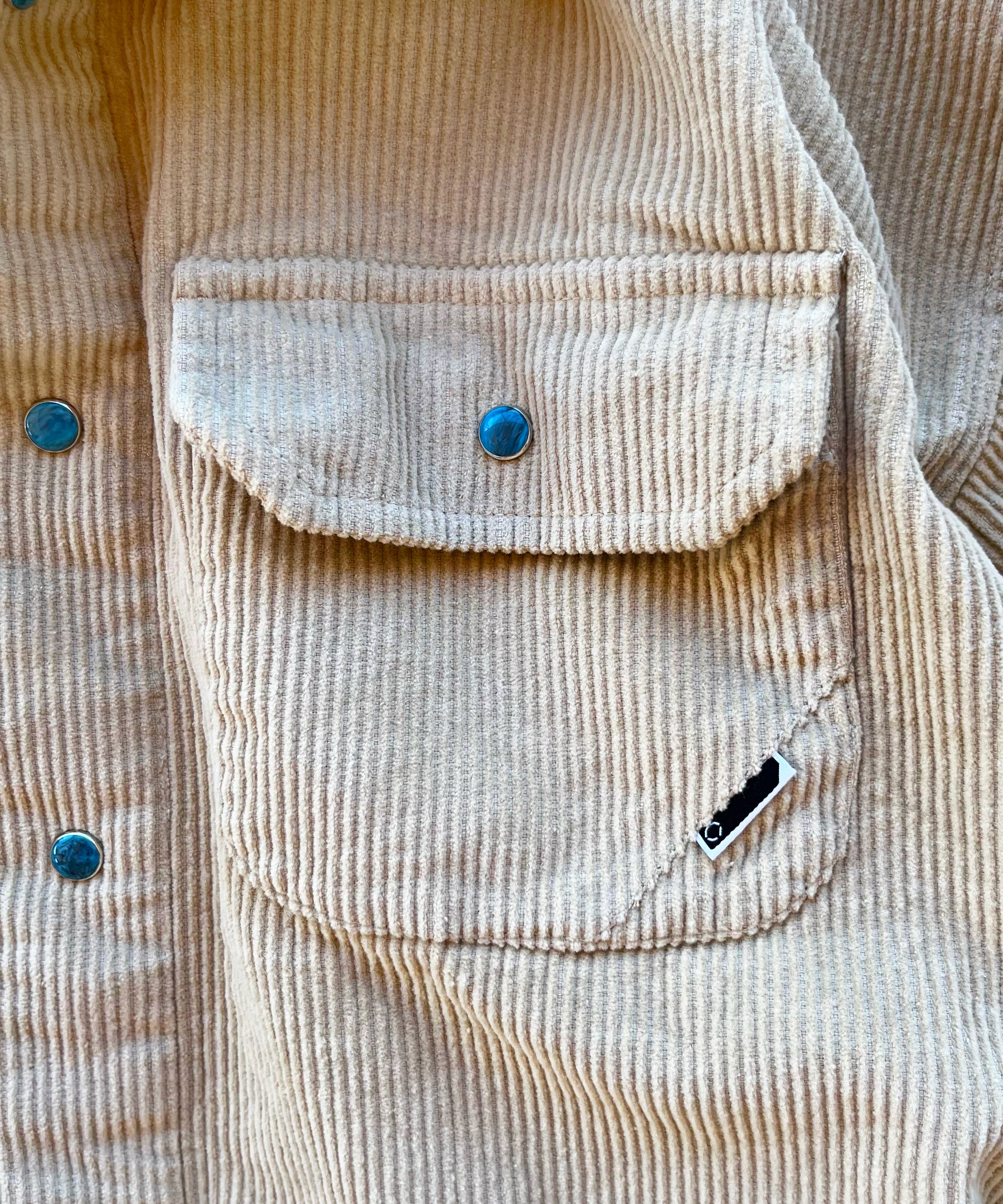 PHINGERIN Corduroy stone snap shirt jacket "A:BEIGE"