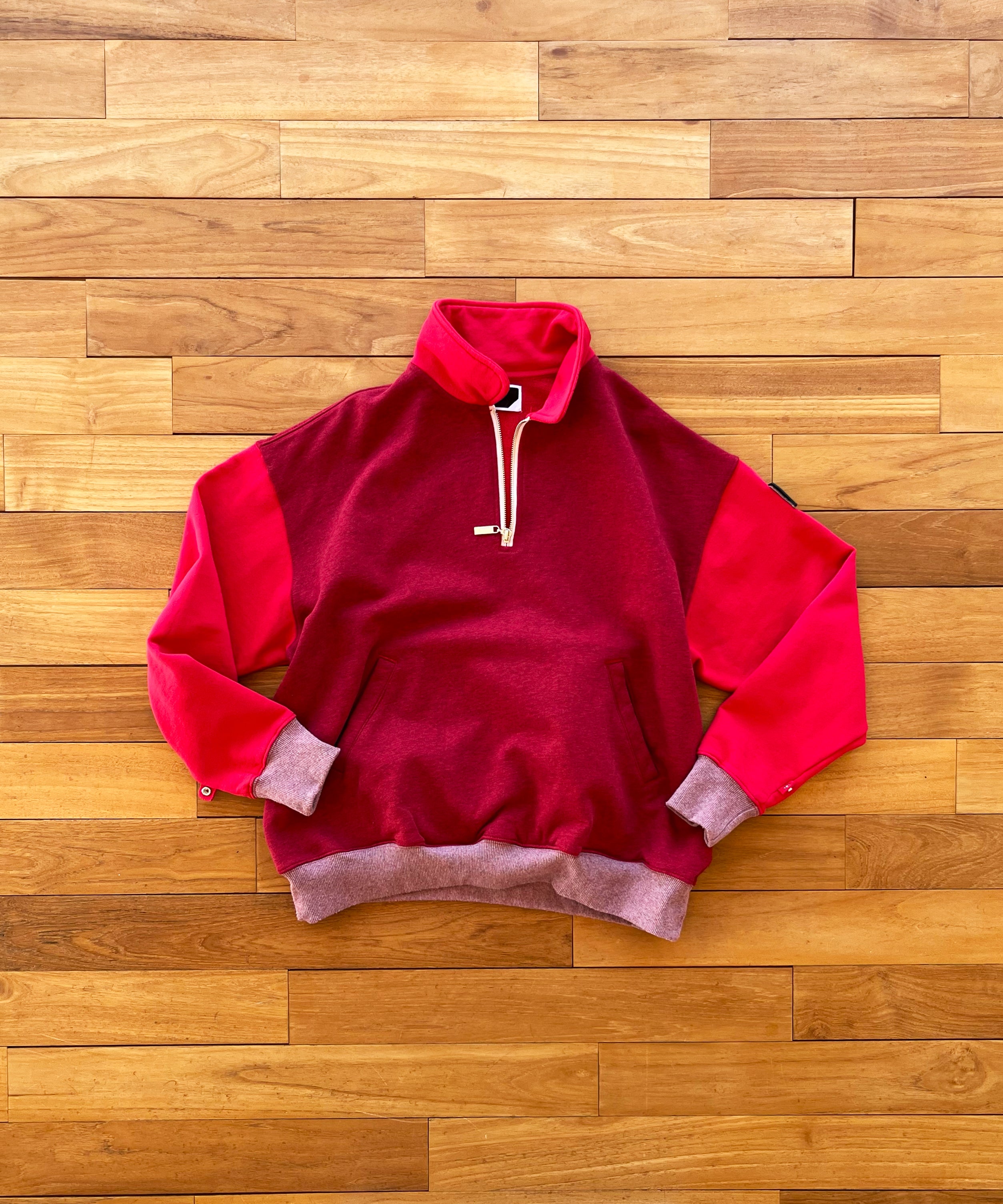 PHINGERIN Half-zip collar sweatshirt dyed heather "B:RED"