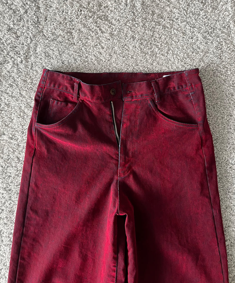 VOAAOV Flocky denim pant “RED"