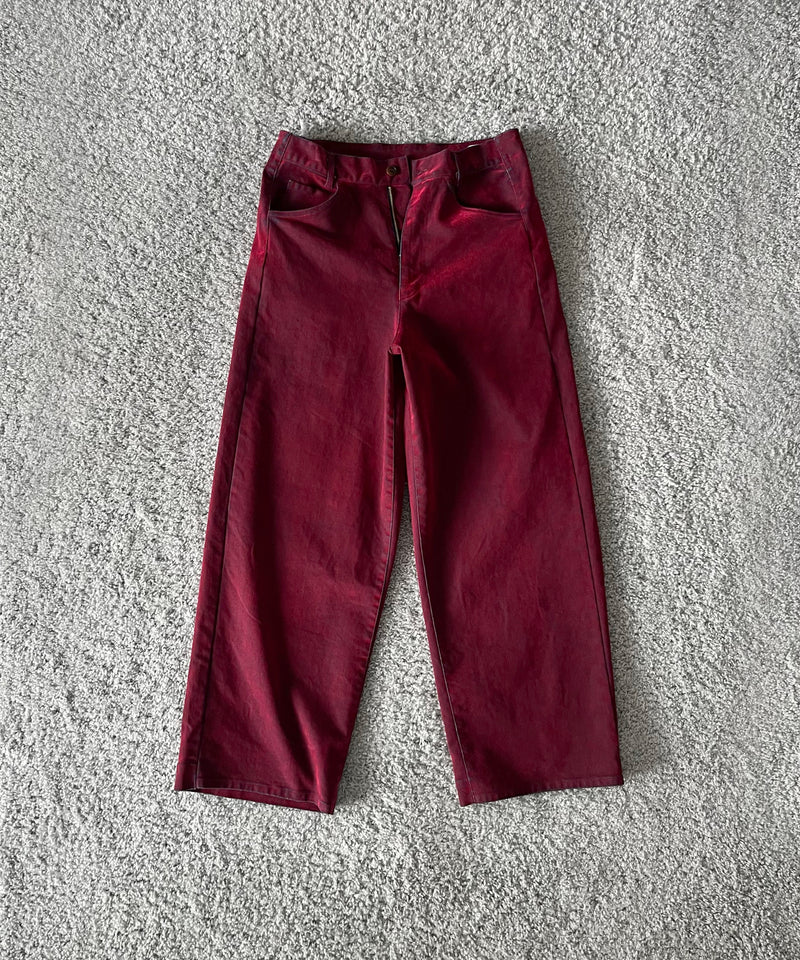 VOAAOV Flocky denim pant “RED"
