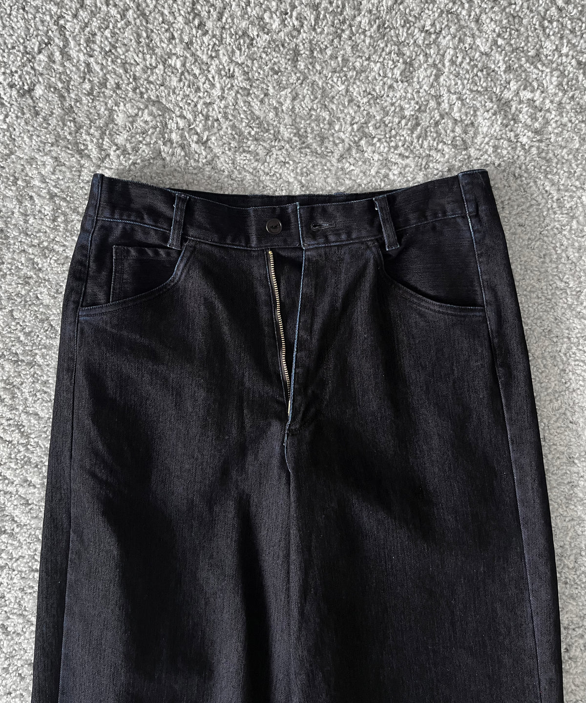 VOAAOV Flocky denim pant “BLACK”