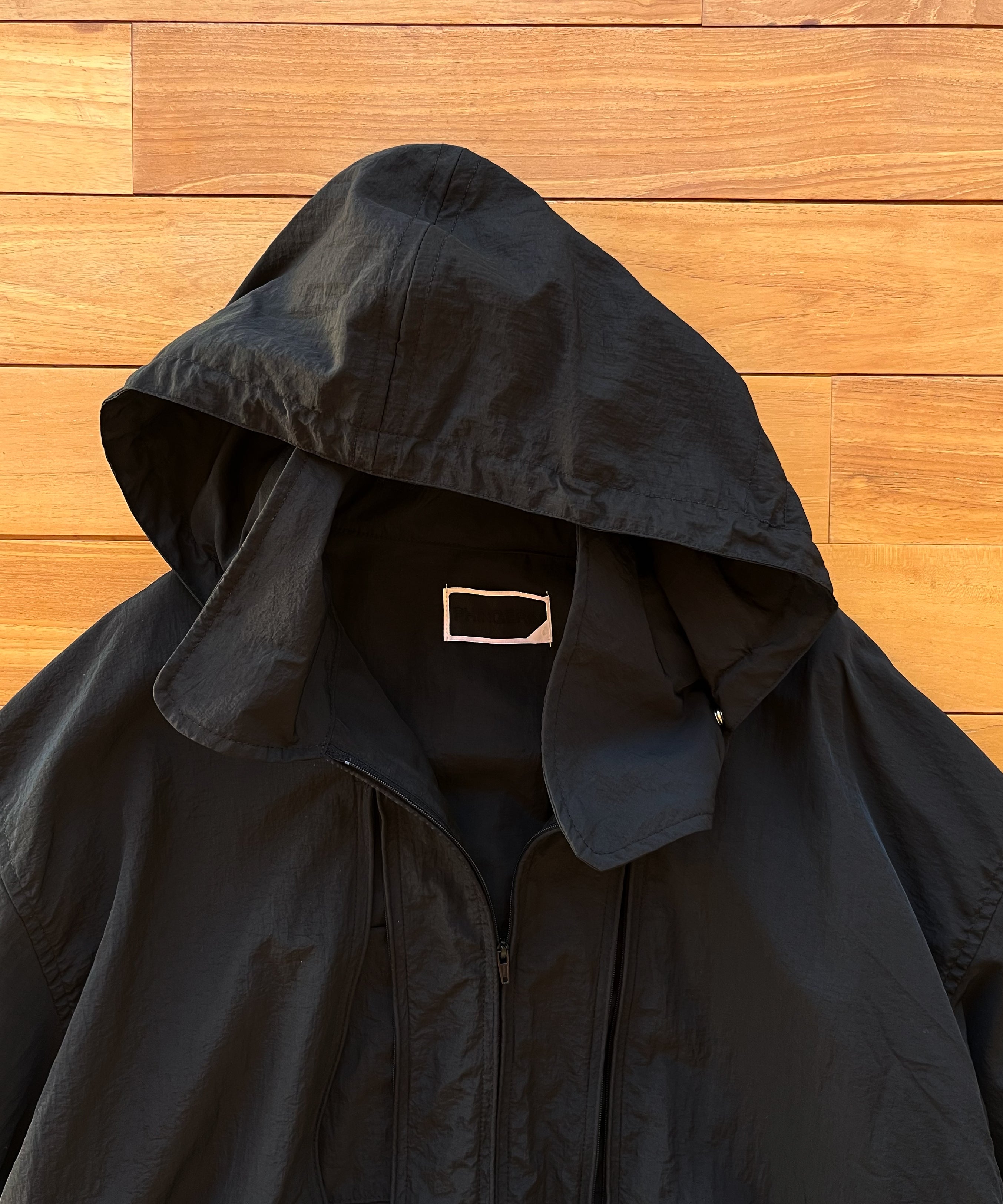 PHINGERIN Crushed nylon full pack jacket "E:BLACK"