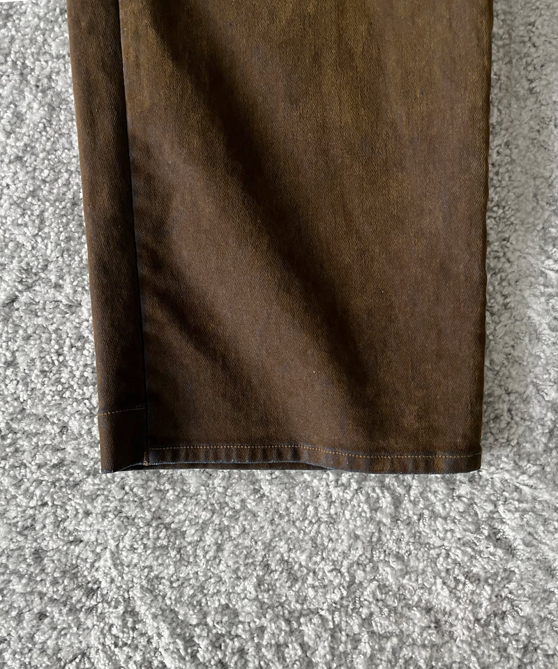 VOAAOV Flocky denim pant “BROWN"