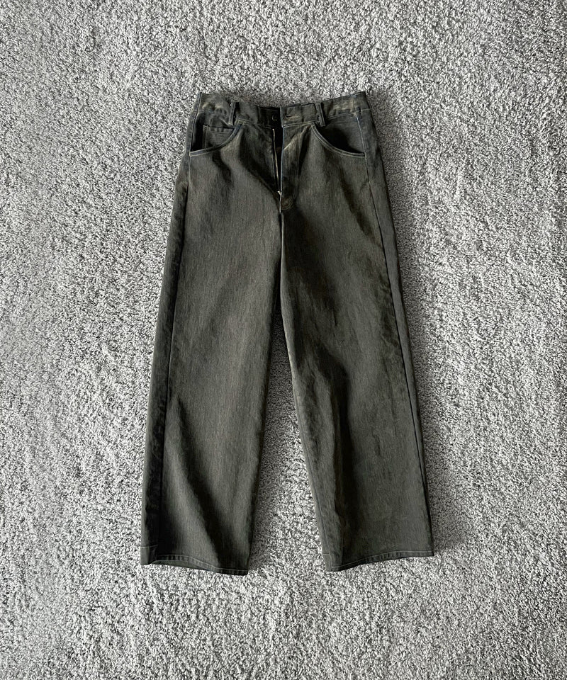 VOAAOV Flocky denim pant “OLIVE"