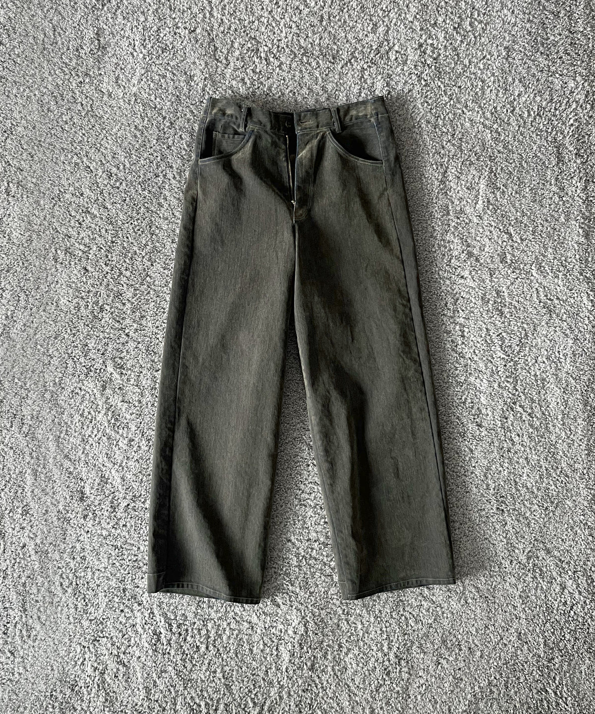 VOAAOV Flocky denim pant “BROWN"