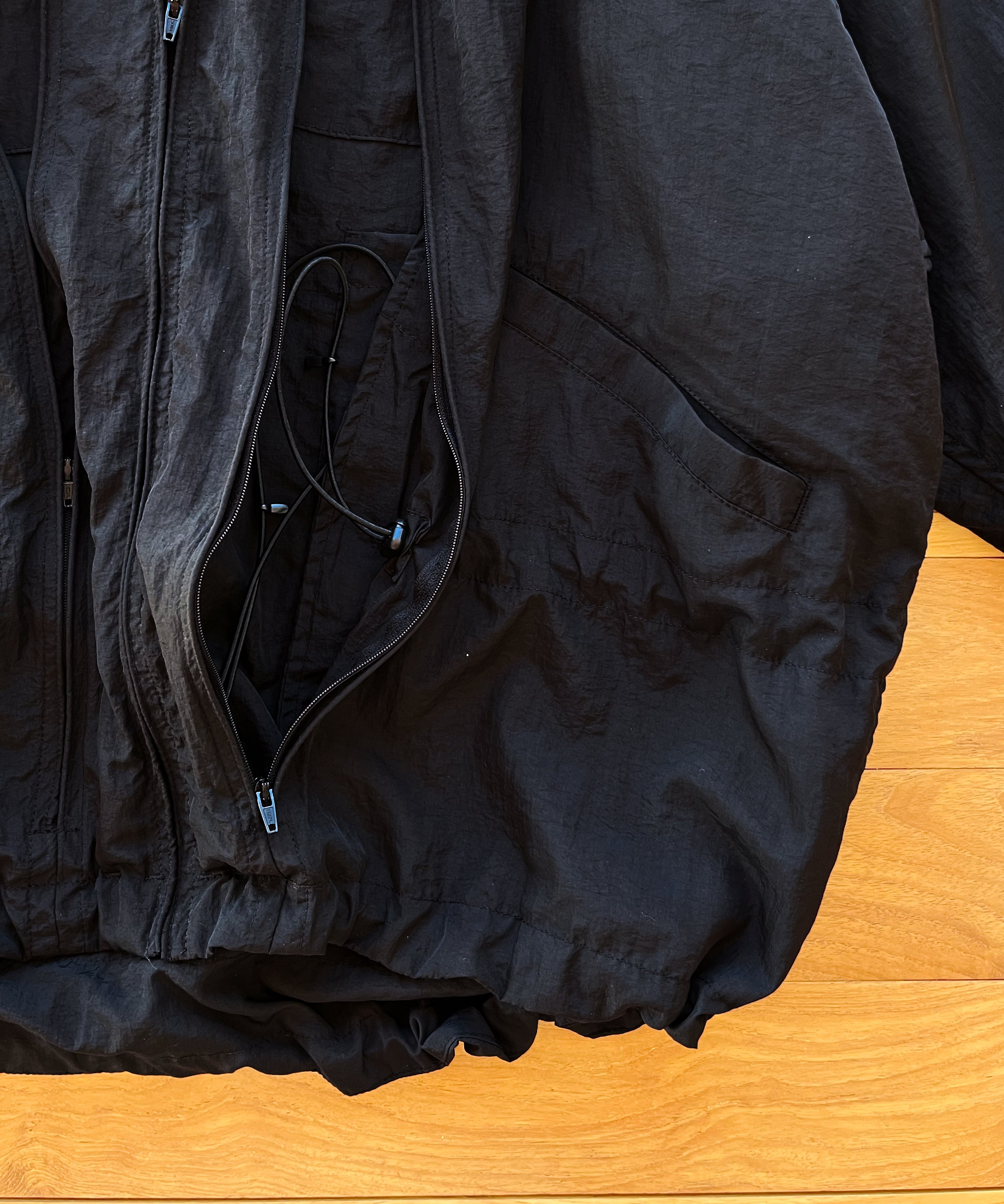 PHINGERIN Crushed nylon full pack jacket "E:BLACK"