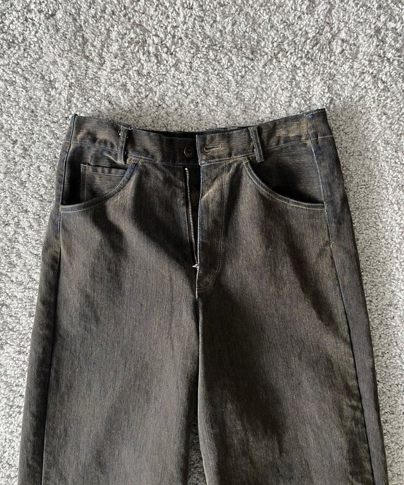 VOAAOV Flocky denim pant “OLIVE"