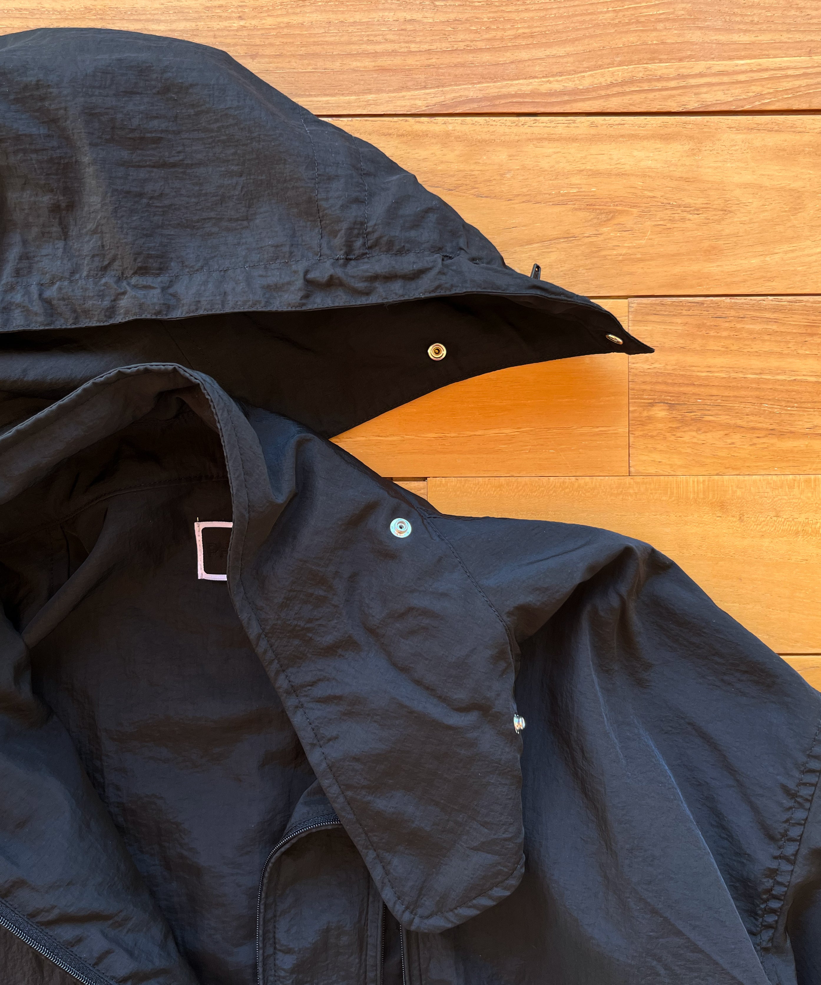 PHINGERIN Crushed nylon full pack jacket "E:BLACK"