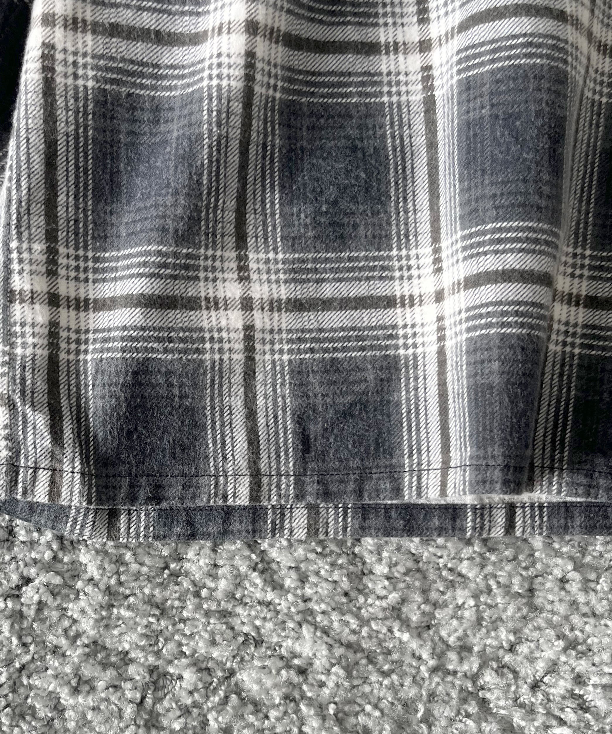 NEEDLES One-up shirt - printed flannel/plaid "F-GREY/OLIVE F"