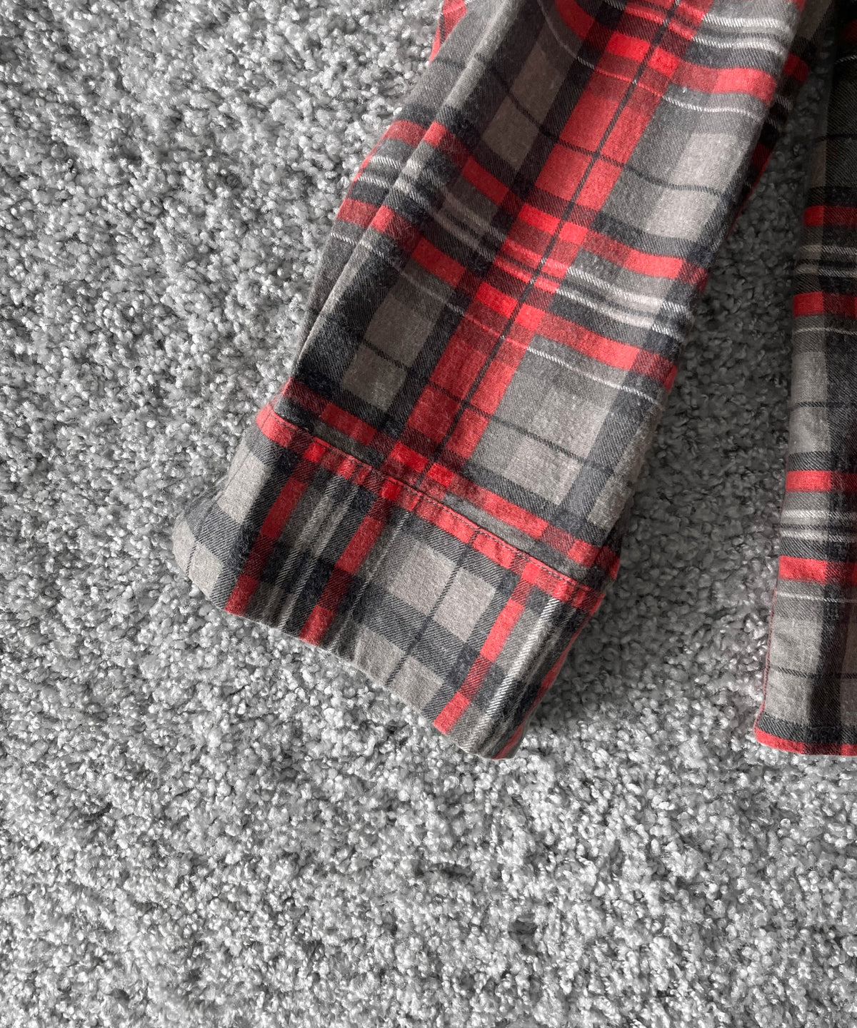 NEEDLES One-up shirt - printed flannel/plaid "B-GREY/RED B"