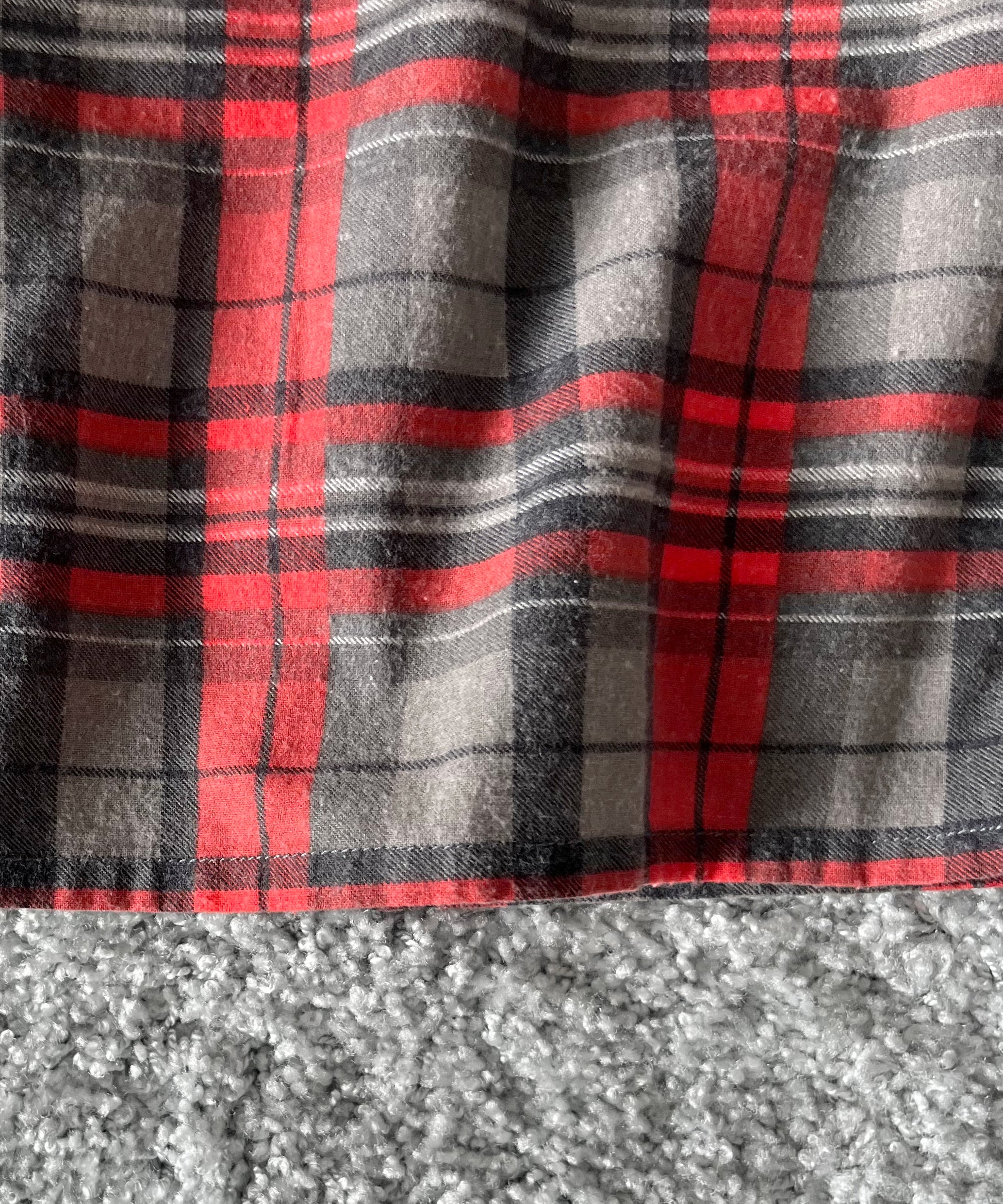 NEEDLES One-up shirt - printed flannel/plaid "B-GREY/RED B"