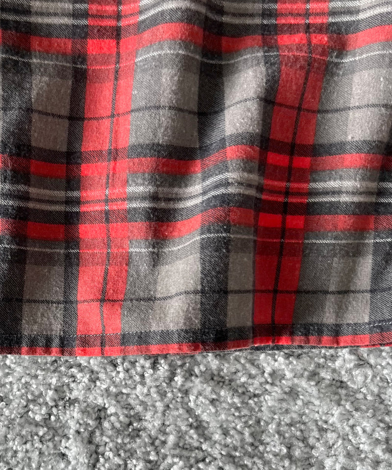 NEEDLES One-up shirt - printed flannel/plaid "B-GREY/RED B"