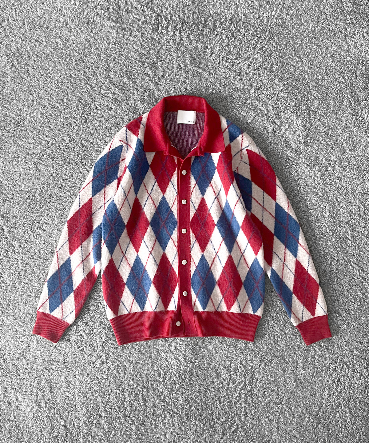 【Pre order】KAIKO Domestic knit polo cardigan "FIGURE BLUE"
