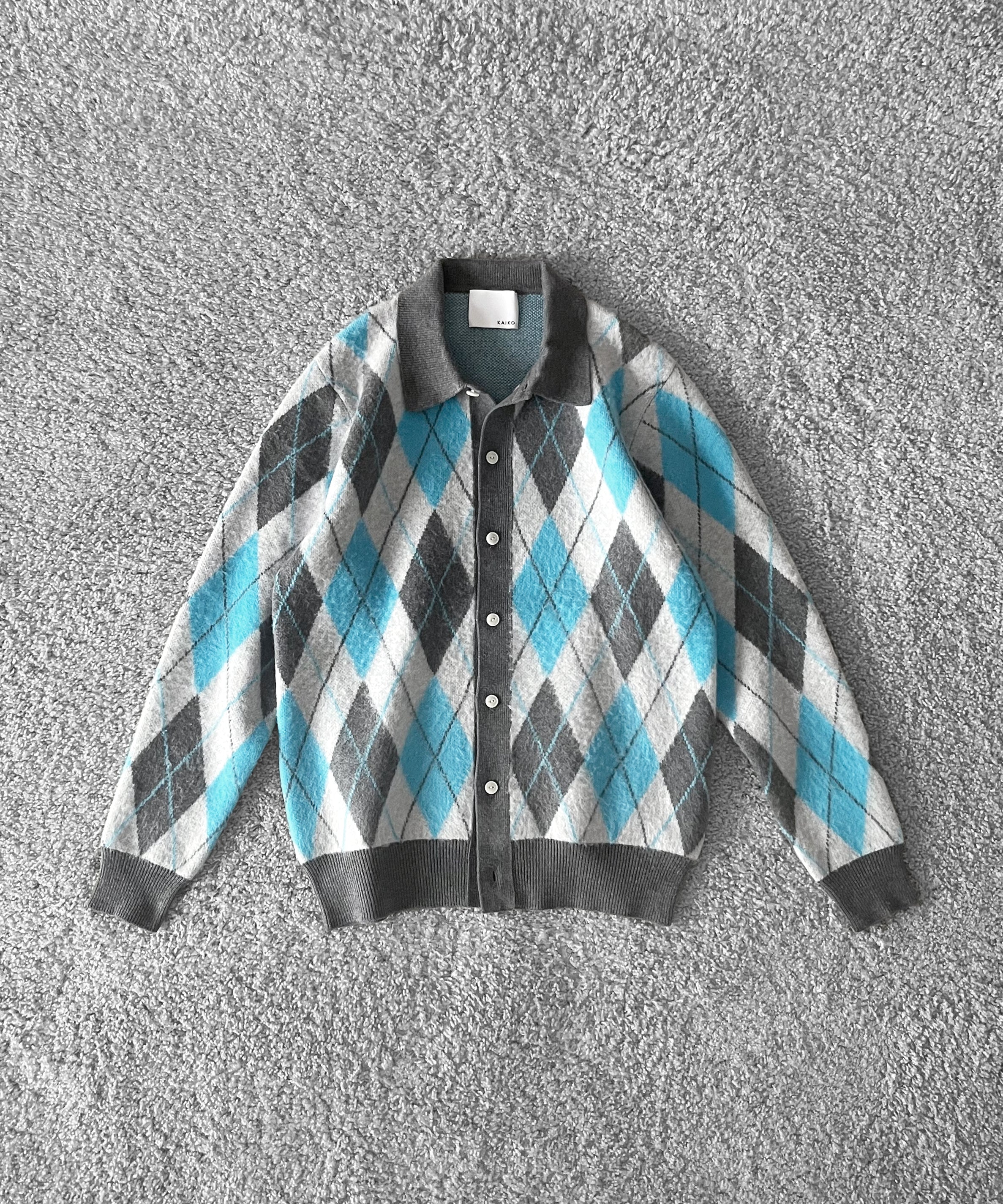 【Pre order】KAIKO Domestic knit polo cardigan "FIGURE BLUE"