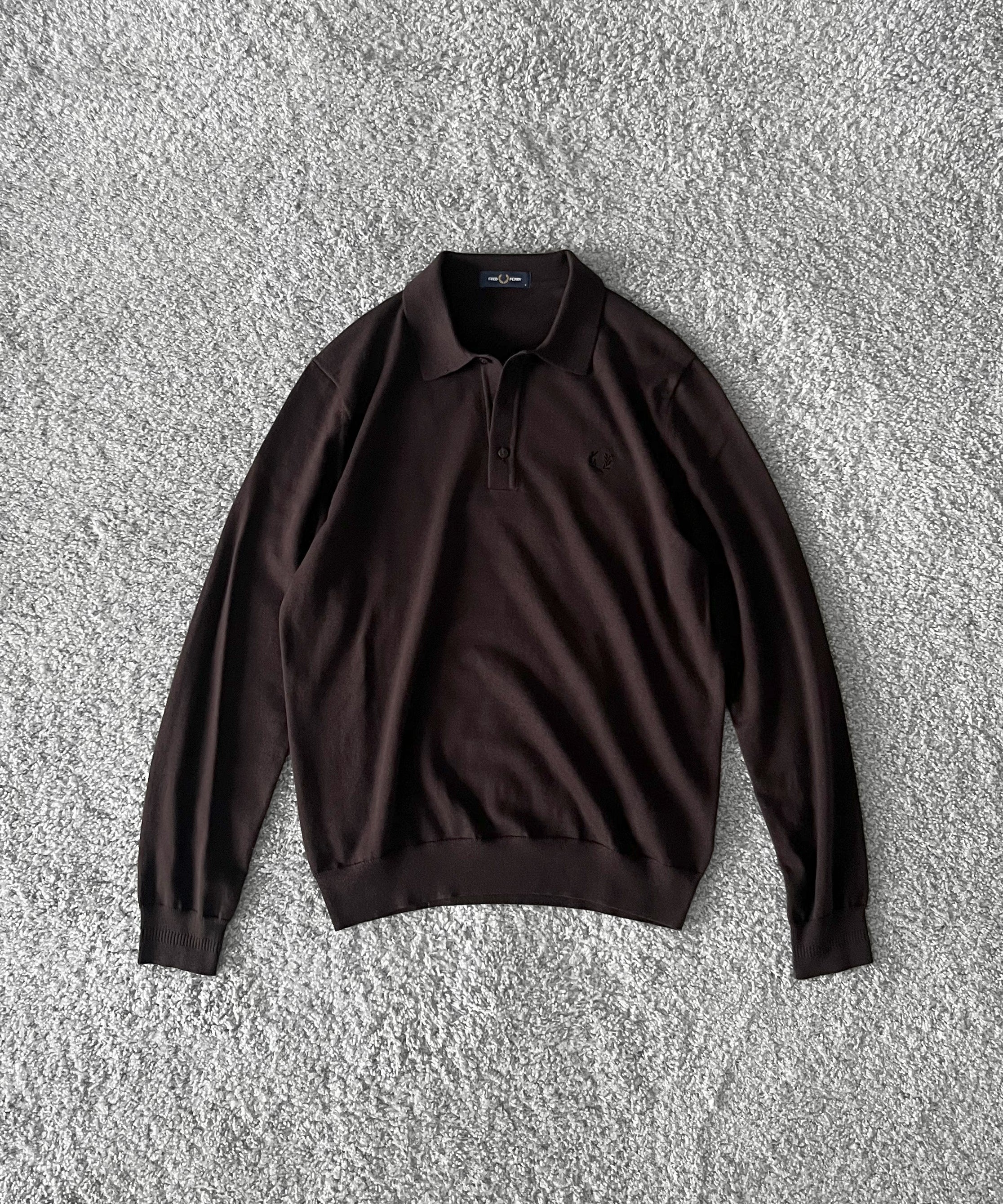 FRED PERRY Classic knitted shirt ls “NAVY”