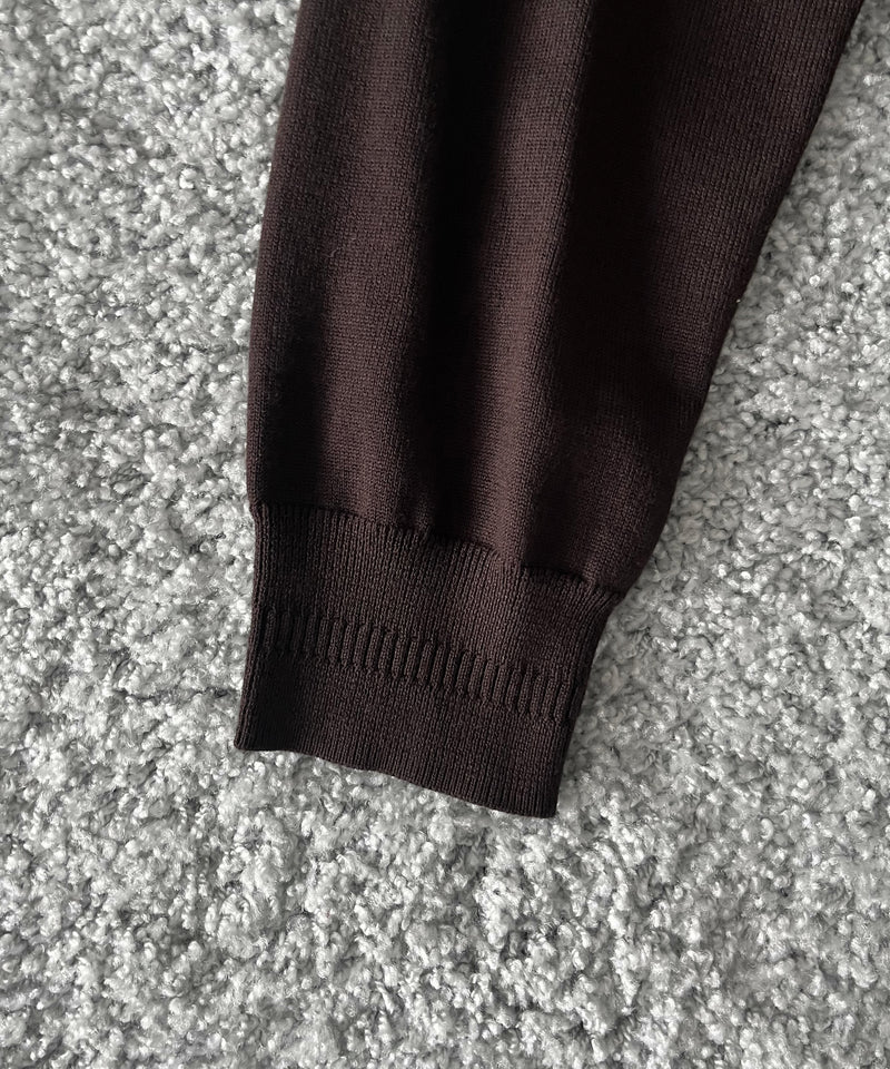 FRED PERRY Classic knitted shirt ls “RICH BROWN”