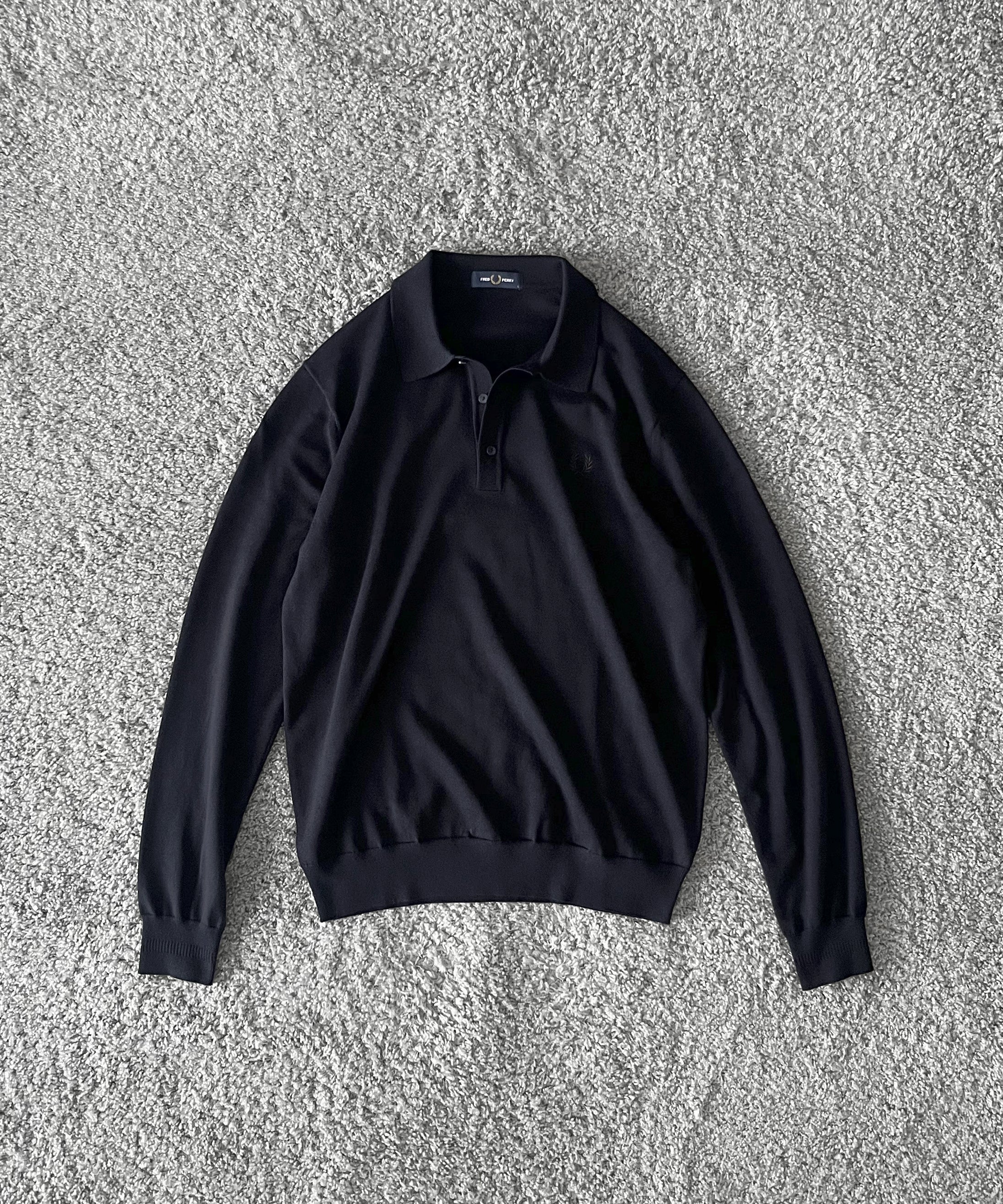 FRED PERRY Classic knitted shirt ls “NAVY”