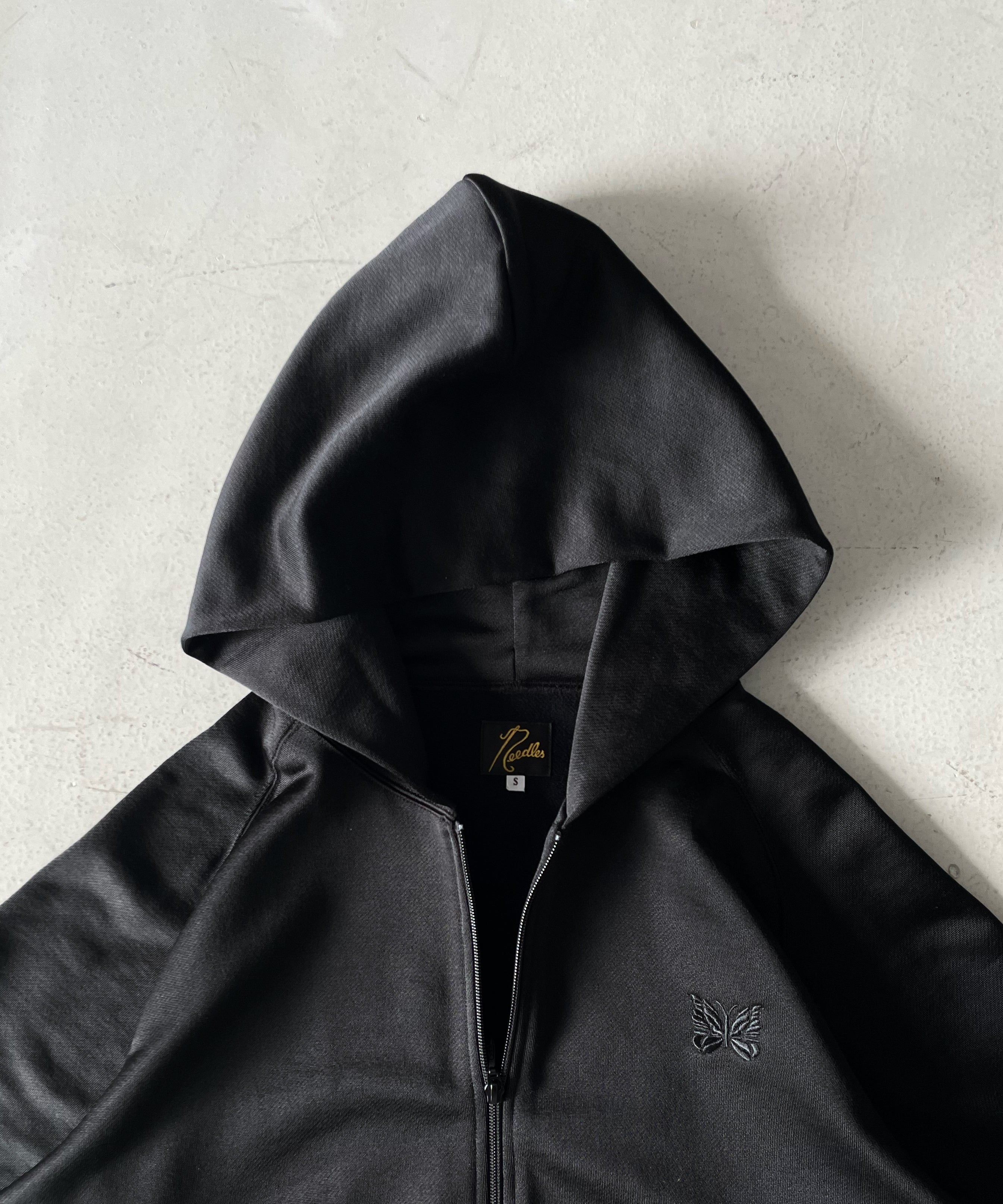 NEEDLES Zipped hoody - bright jersey "BLACK"