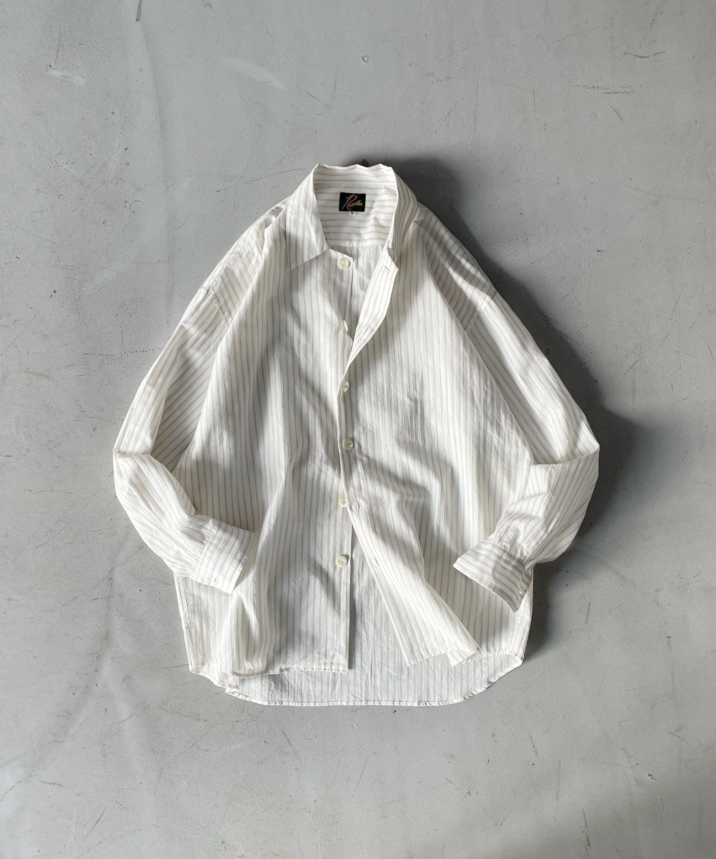 NEEDLES Uncon shirt - dobby stripe "BROWN"
