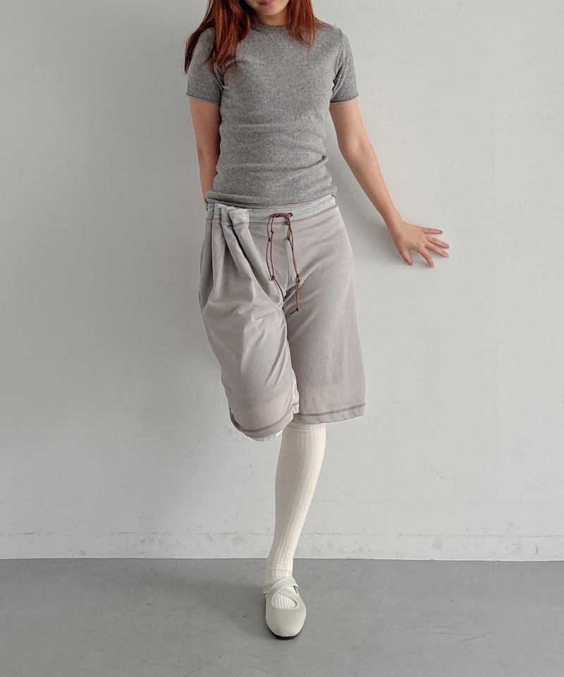 ULIKASANCTUS Curtain half pants "BEIGE"