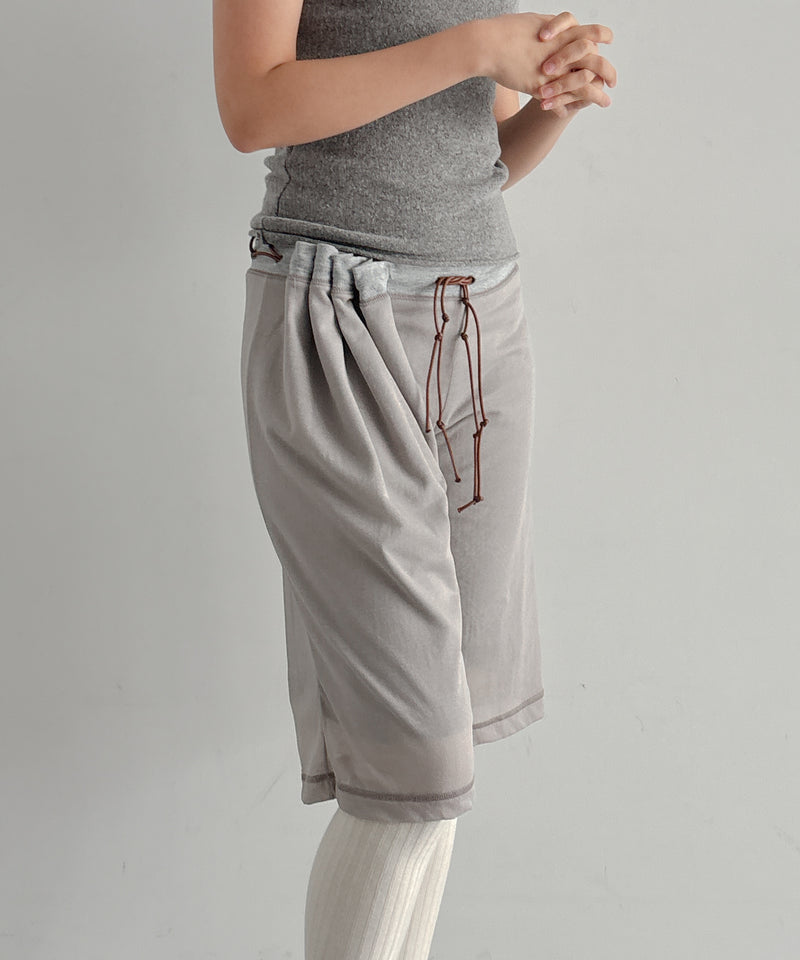 ULIKASANCTUS Curtain half pants "BEIGE"