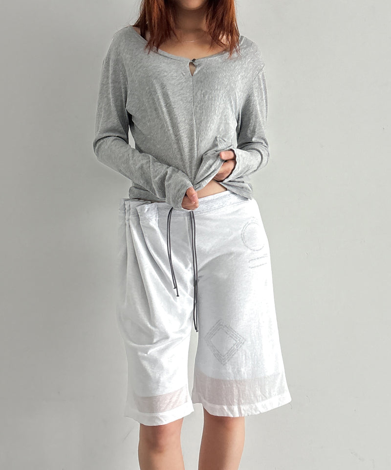 ULIKASANCTUS Curtain half pants "WHITE"