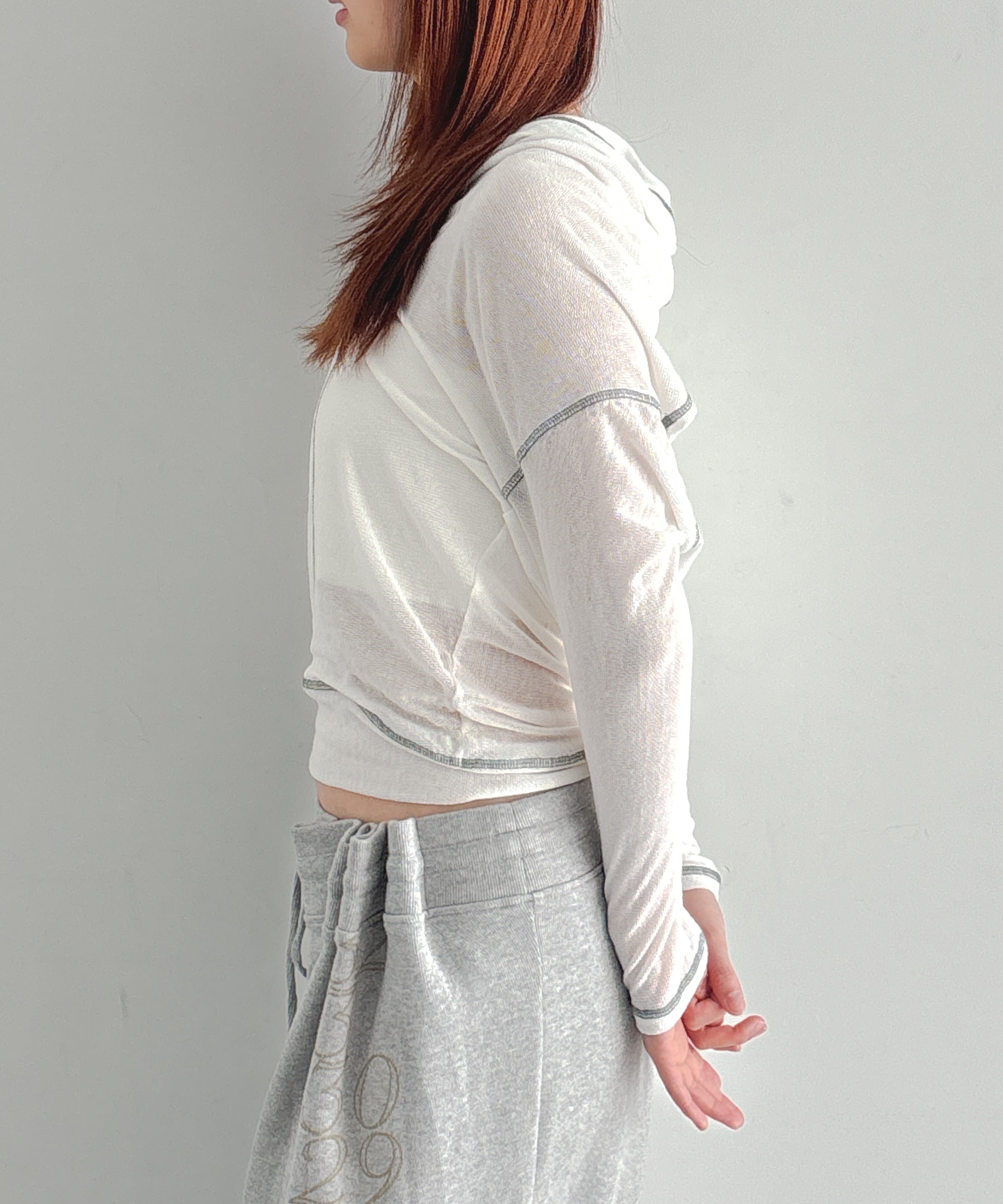 ULIKASANCTUS Back flare mesh top "WHITE"