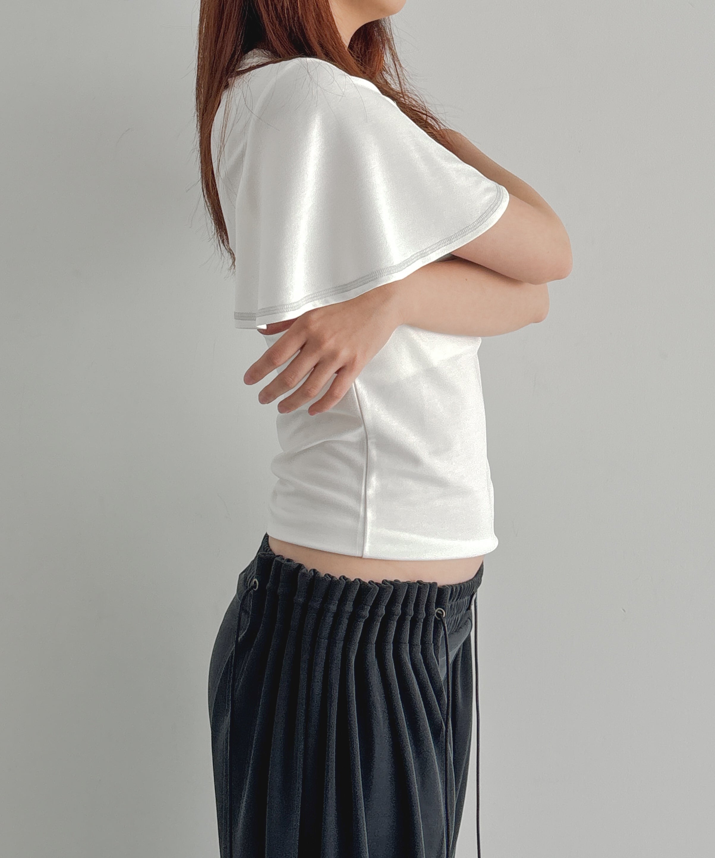 ULIKASANCTUS Flare sleeve top "WHITE"