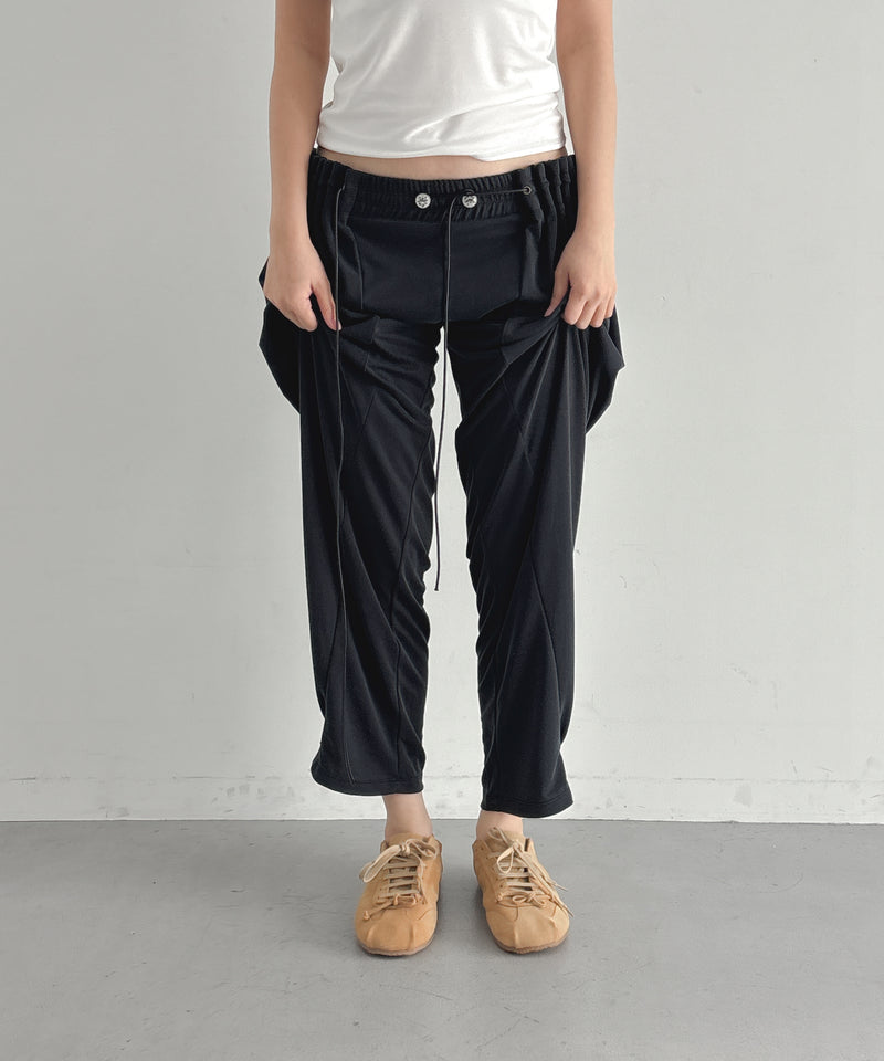 ULIKASANCTUS Curtain jogger pants "WASHED BLACK"